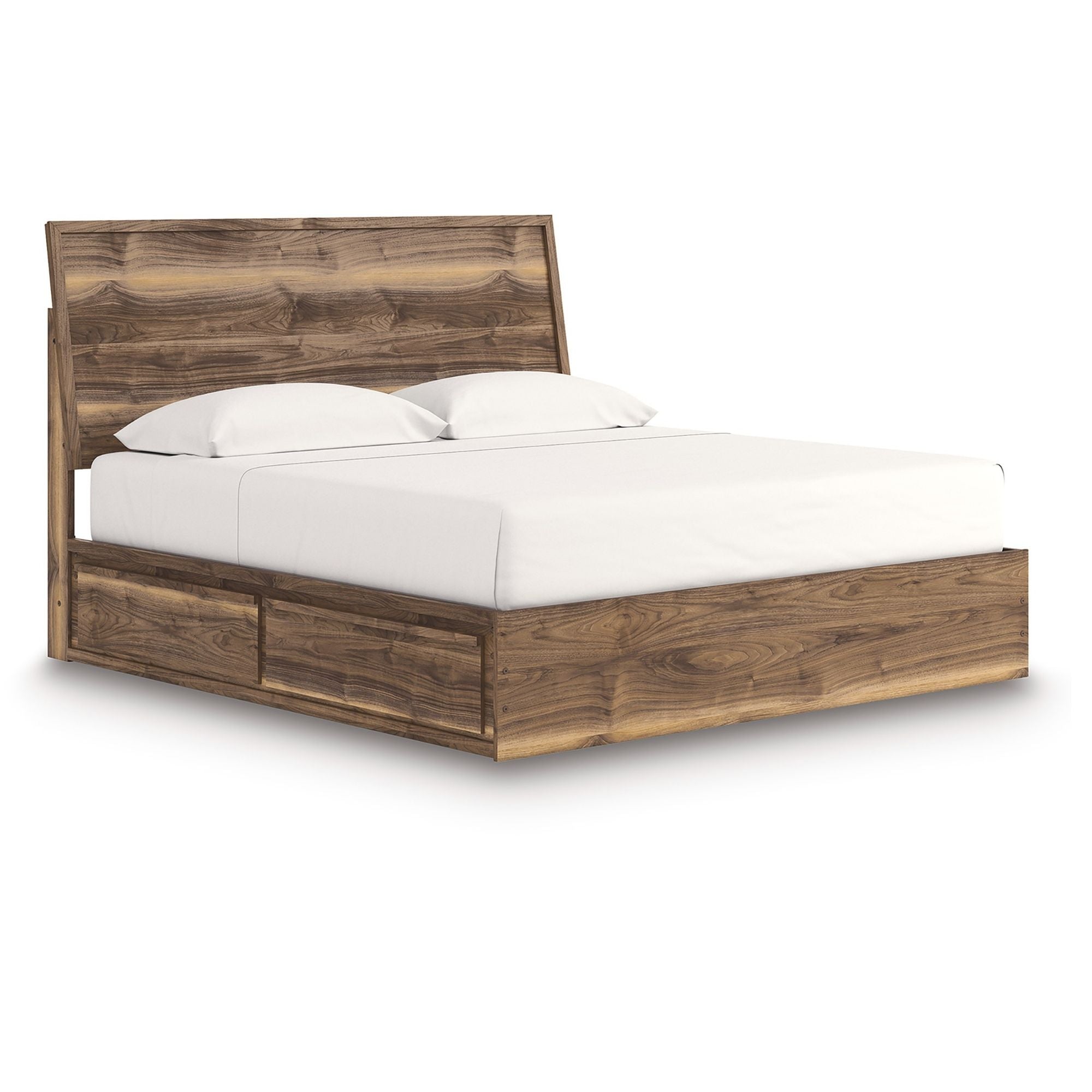 Signature Ashley Chirason panel bedroom set with storage drawers, featuring a modern bed frame and matching bedroom furniture.