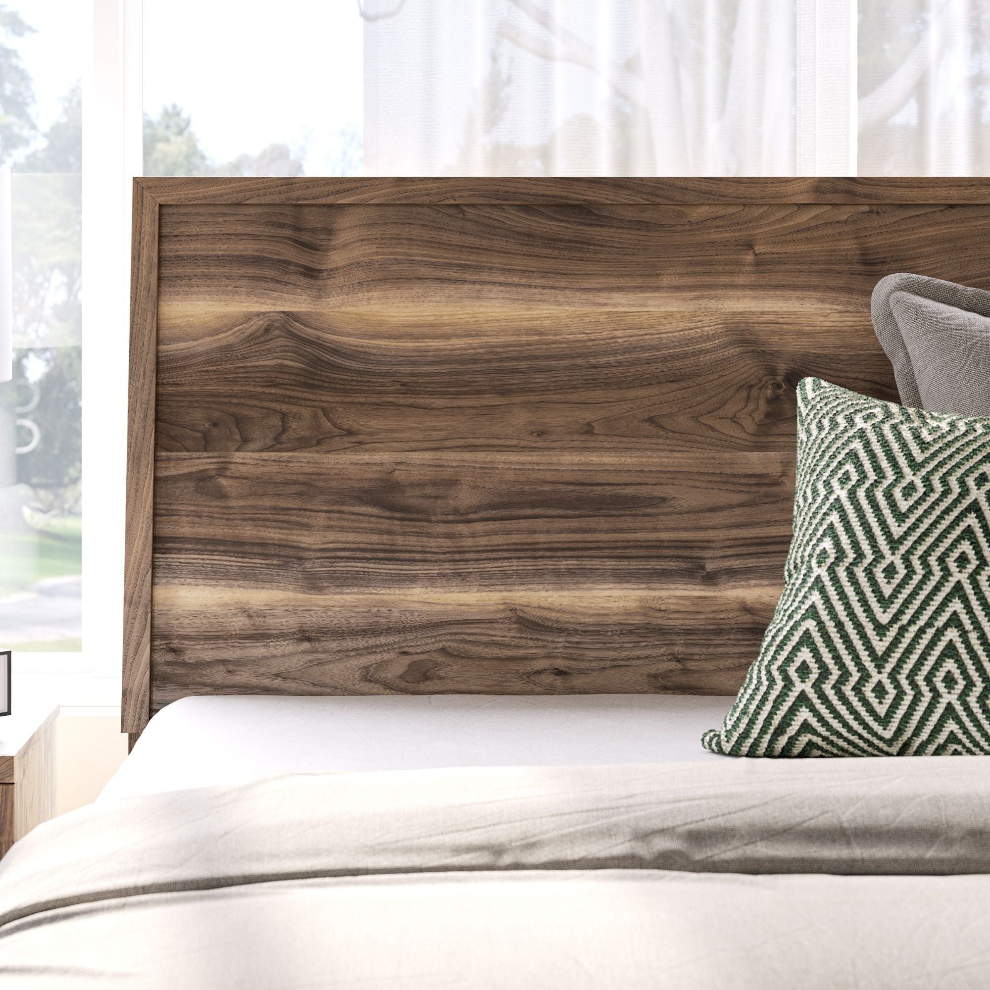 Signature Ashley Chirason panel bed with a modern wooden frame, showcasing a stylish and sturdy bedroom furniture piece.