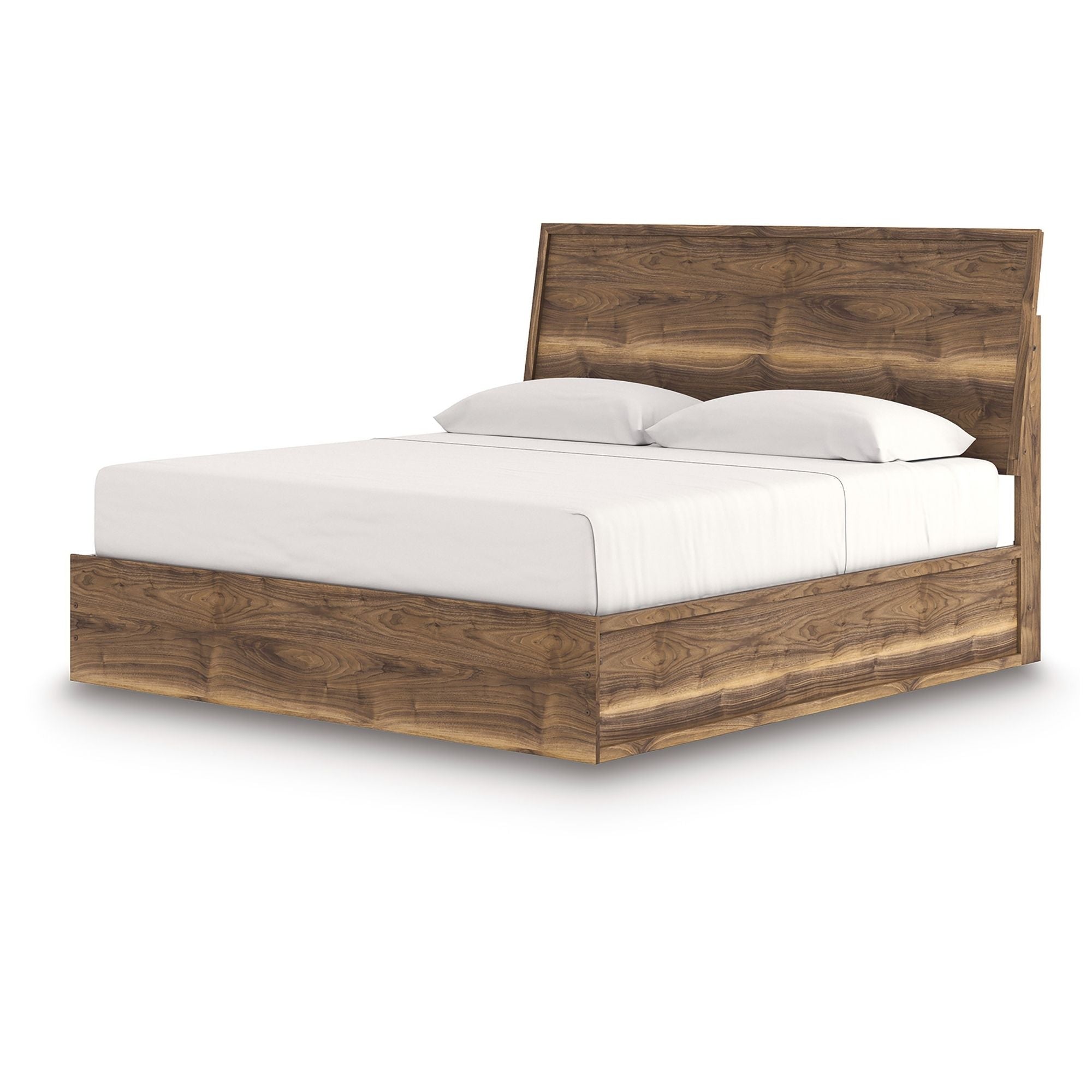 Signature Ashley Chirason panel bed with a wooden frame and elegant headboard, showcasing classic bedroom furniture design.