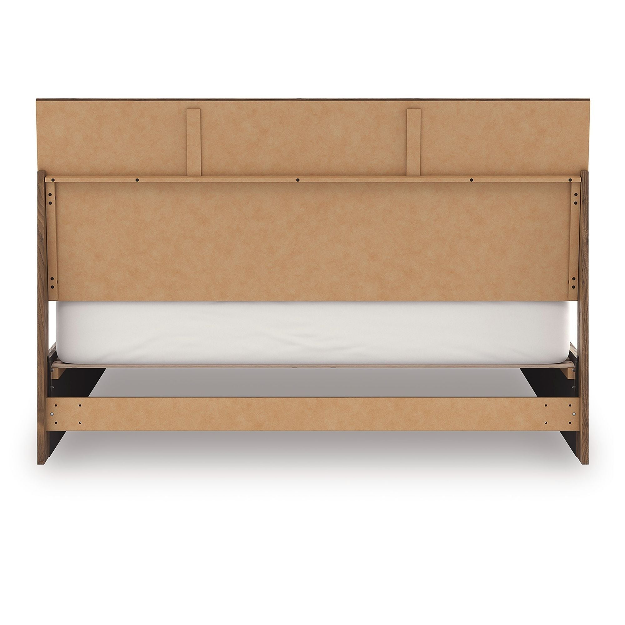 Signature Ashley Chirason panel bed with a wooden frame and classic design, shown in a cozy bedroom setting.
