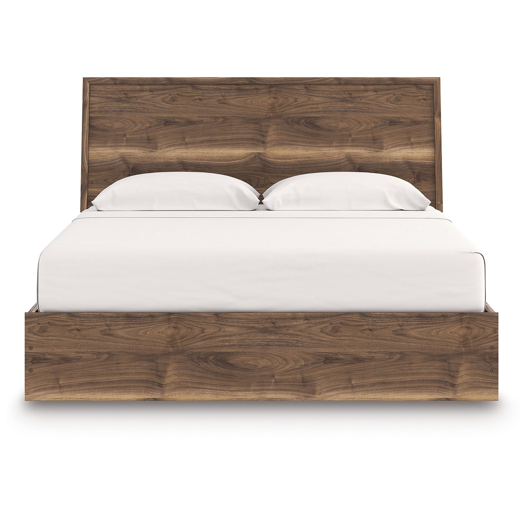 Signature Ashley Chirason panel bed with a classic wooden frame and neutral bedding in a well-lit bedroom setting.