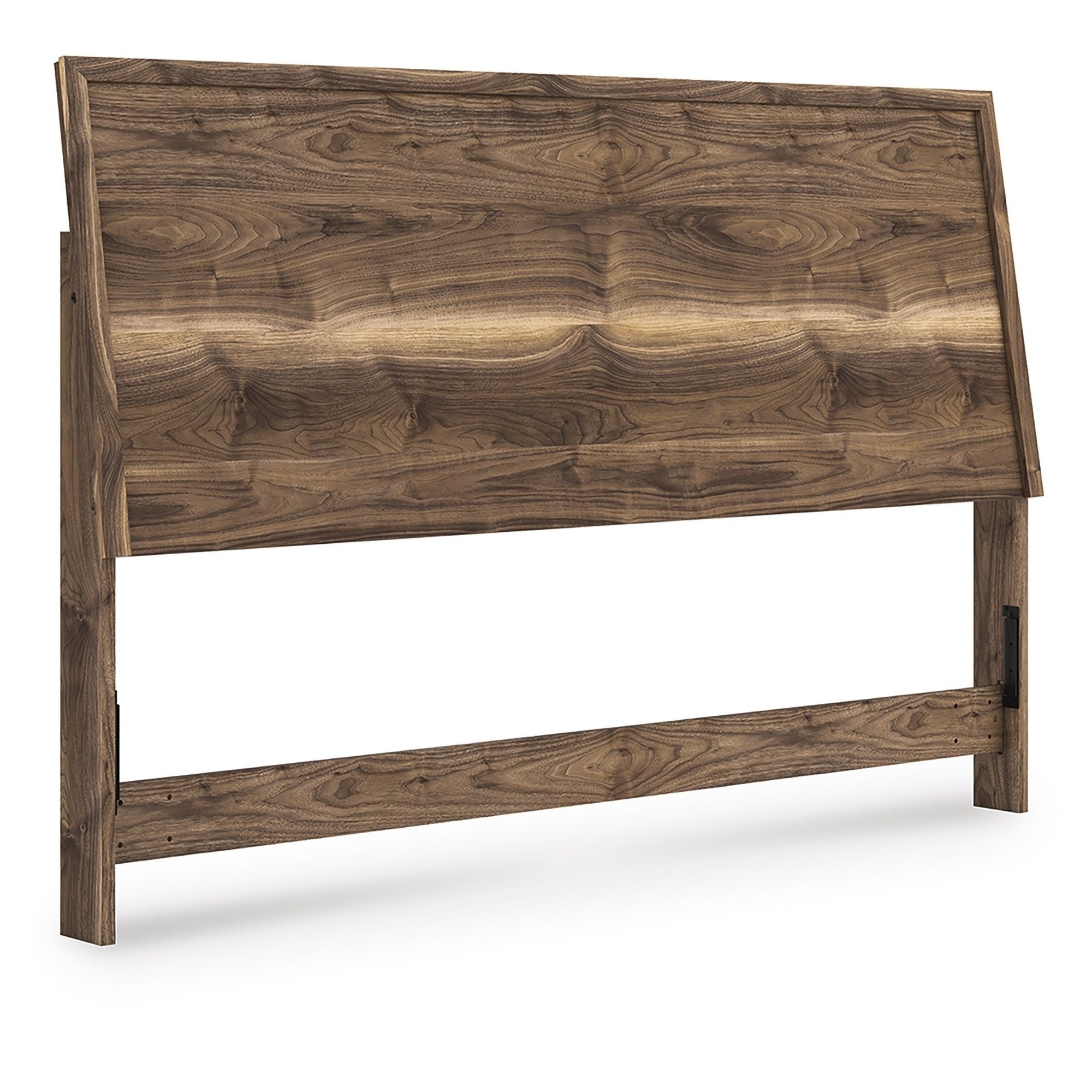 Signature Ashley Chirason panel bed with a wooden frame and neutral bedding, showcasing a modern bedroom furniture design.