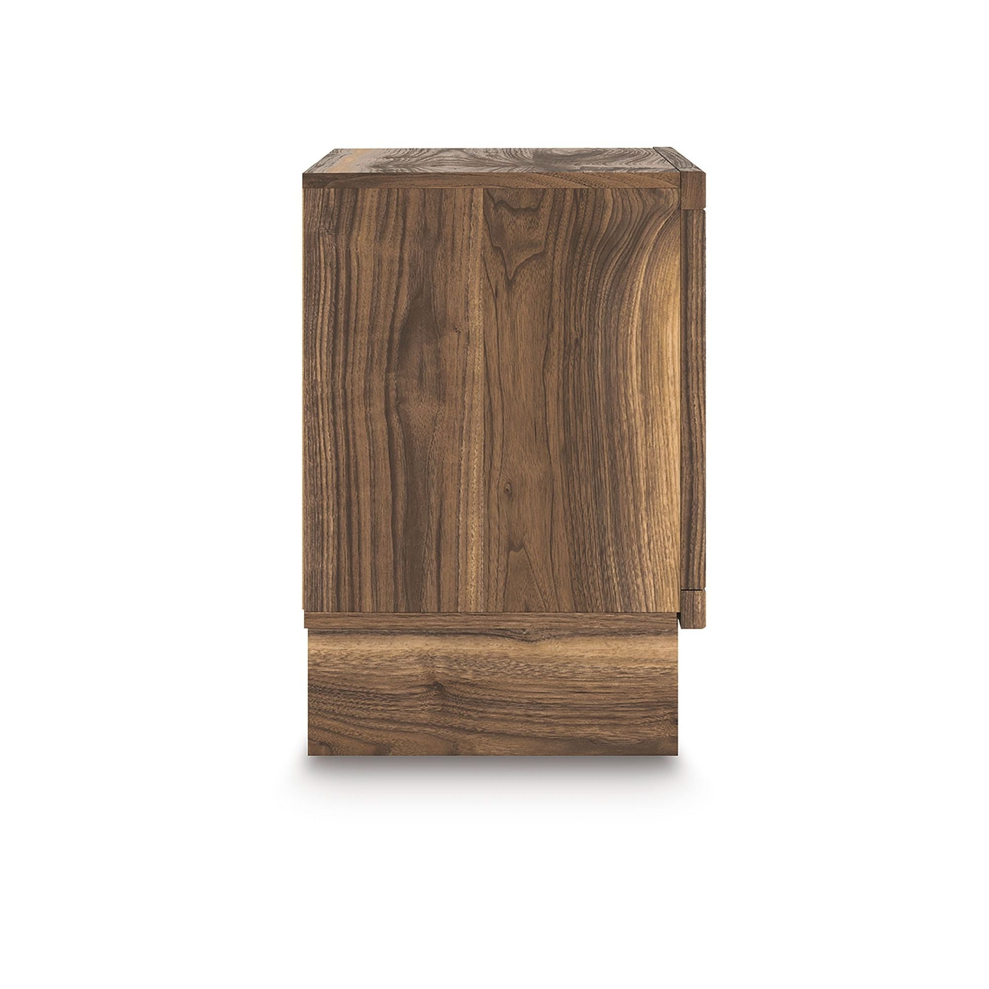 CastleUp Experience Centre Chirason two-drawer nightstand with wooden finish and modern design, featuring sleek drawer handles.