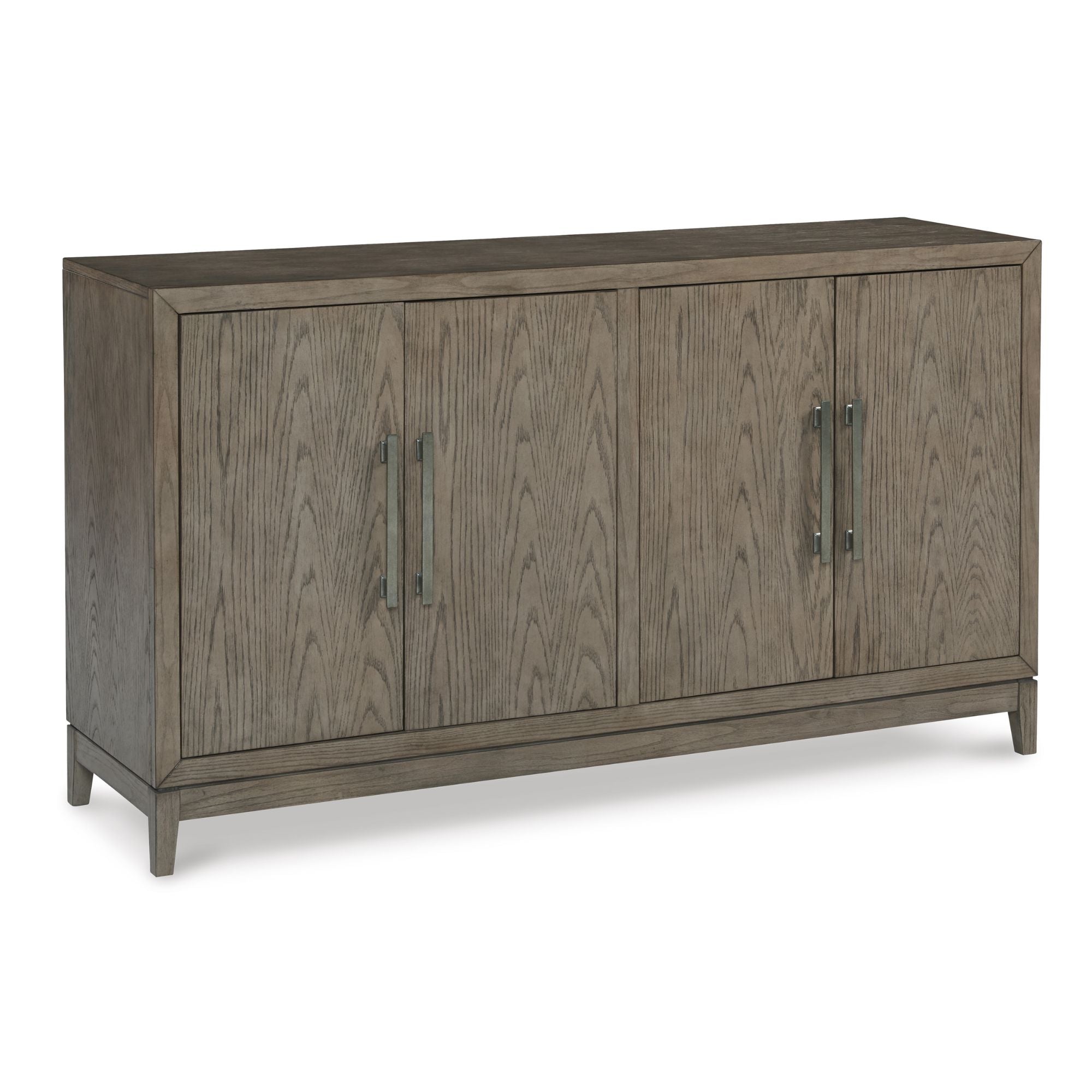 Signature Ashley Chrestner dining room server with wood finish and multiple storage compartments, perfect for elegant dining spaces.