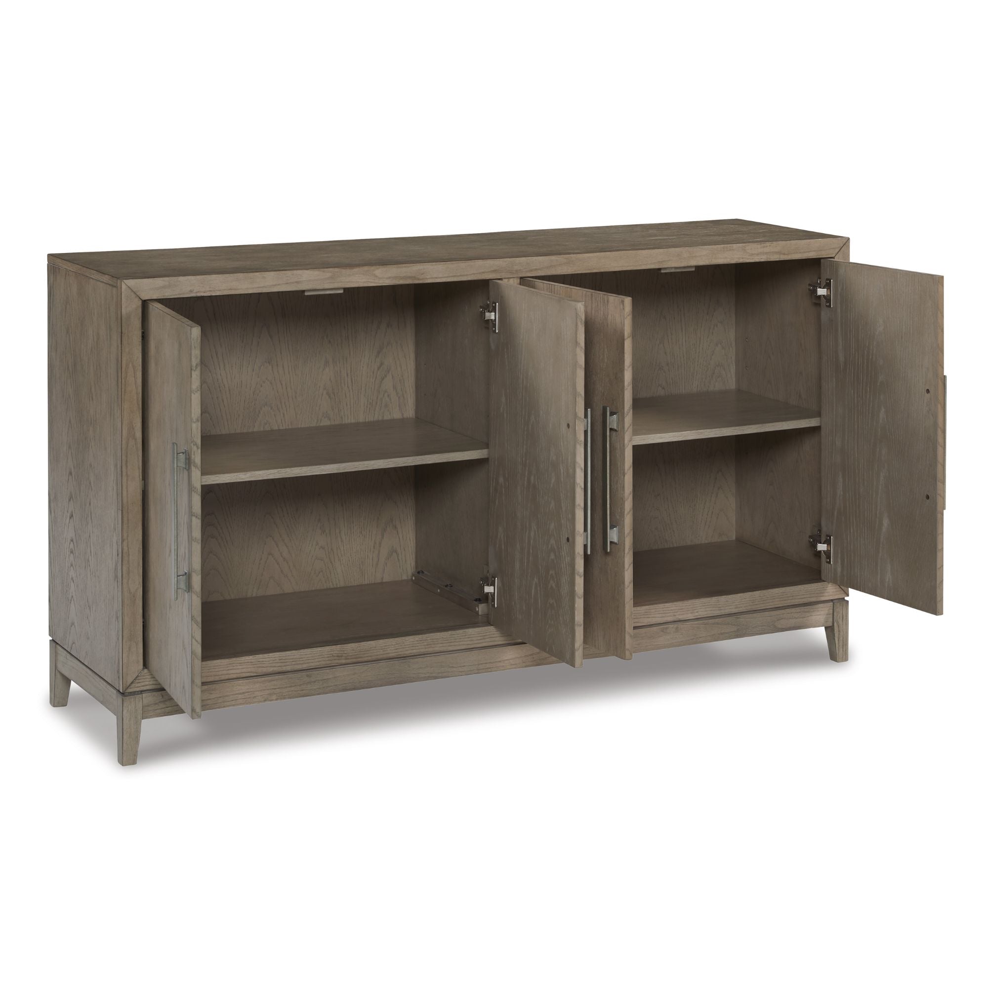 Signature Ashley Chrestner dining room server with wood finish, featuring multiple drawers and cabinet storage for dining essentials.