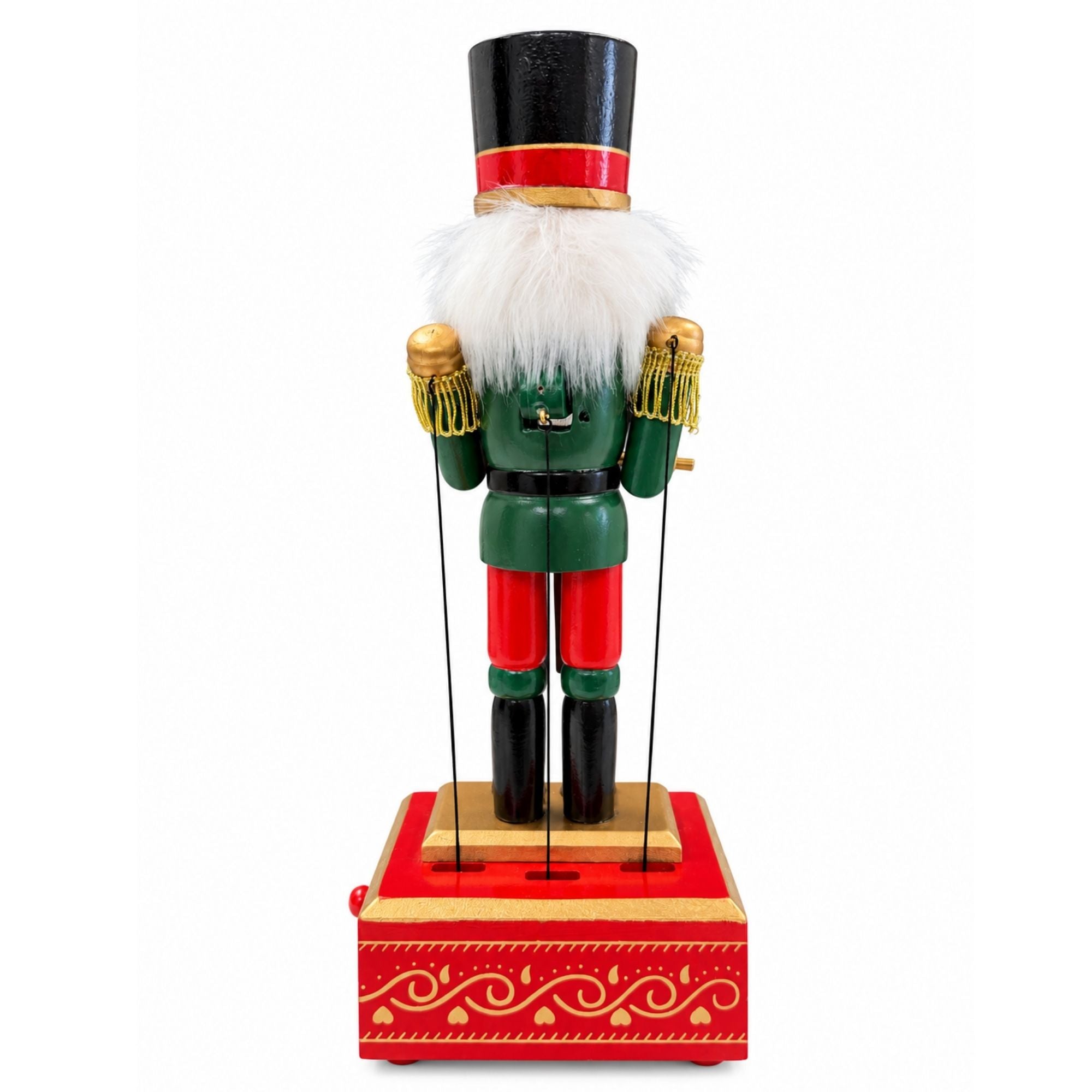 Christmas Drummer Nutcracker Music Box in Green