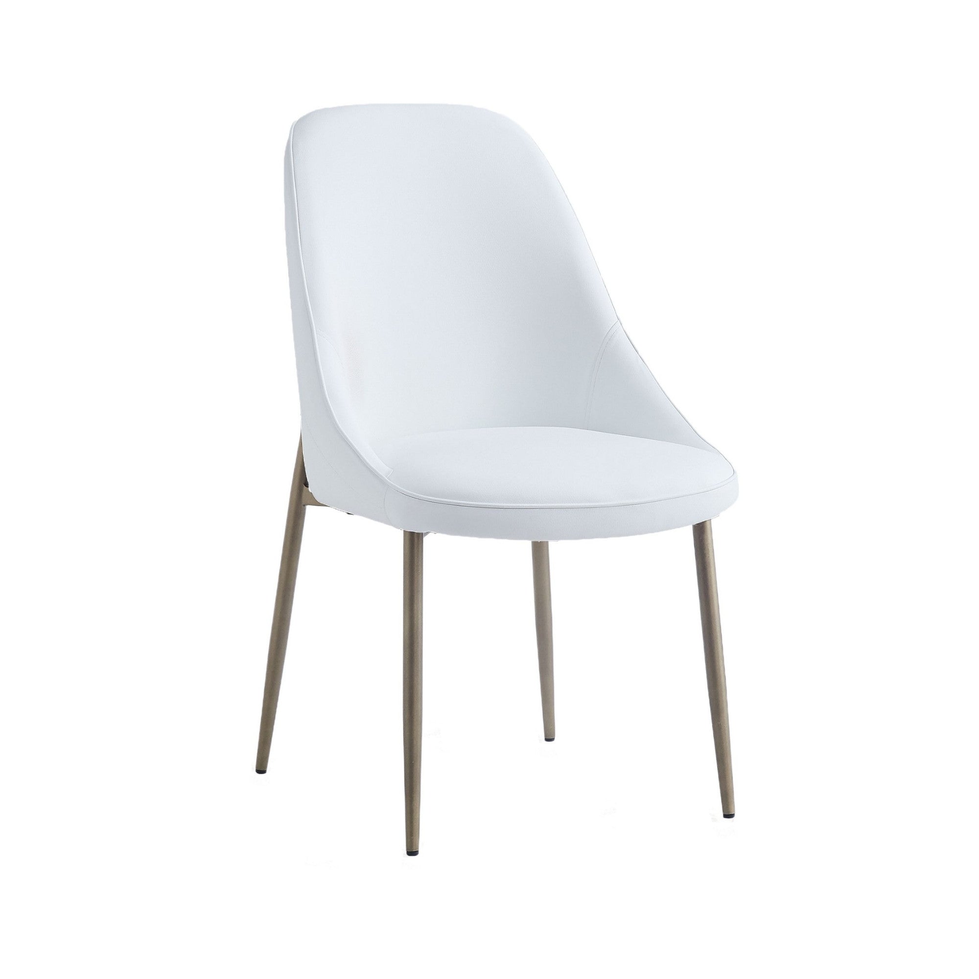 Cleo Dining Chair in White and Aged Gold (Set of 2)