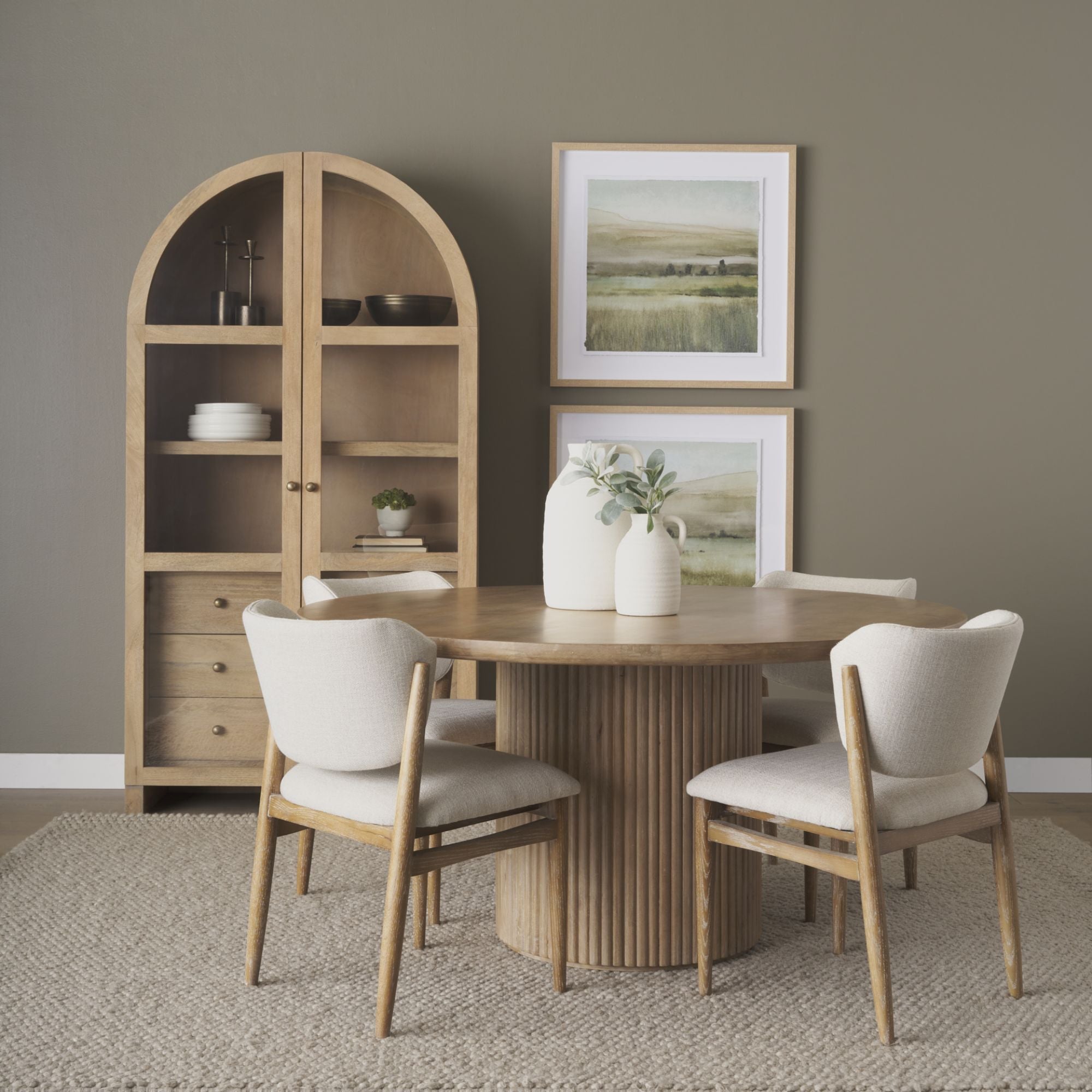 Cercana Cline Collection Wodd Dining Chair in Cream | CastleUp Experience Centre Online Furniture