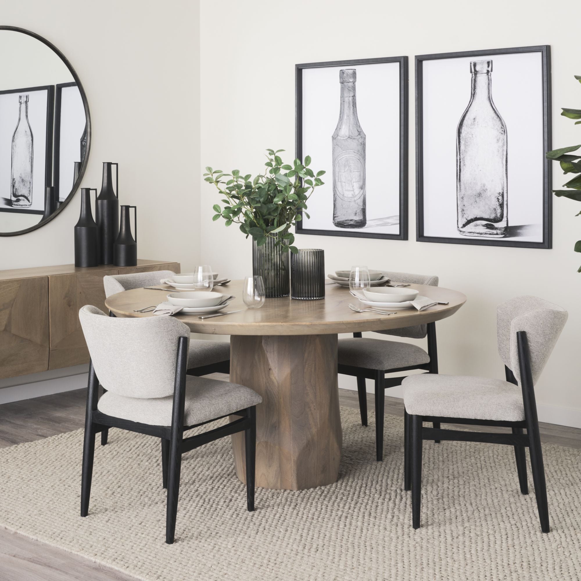 Cercana Cline Collection Wodd Dining Chair in Grey | CastleUp Experience Centre Online Furniture
