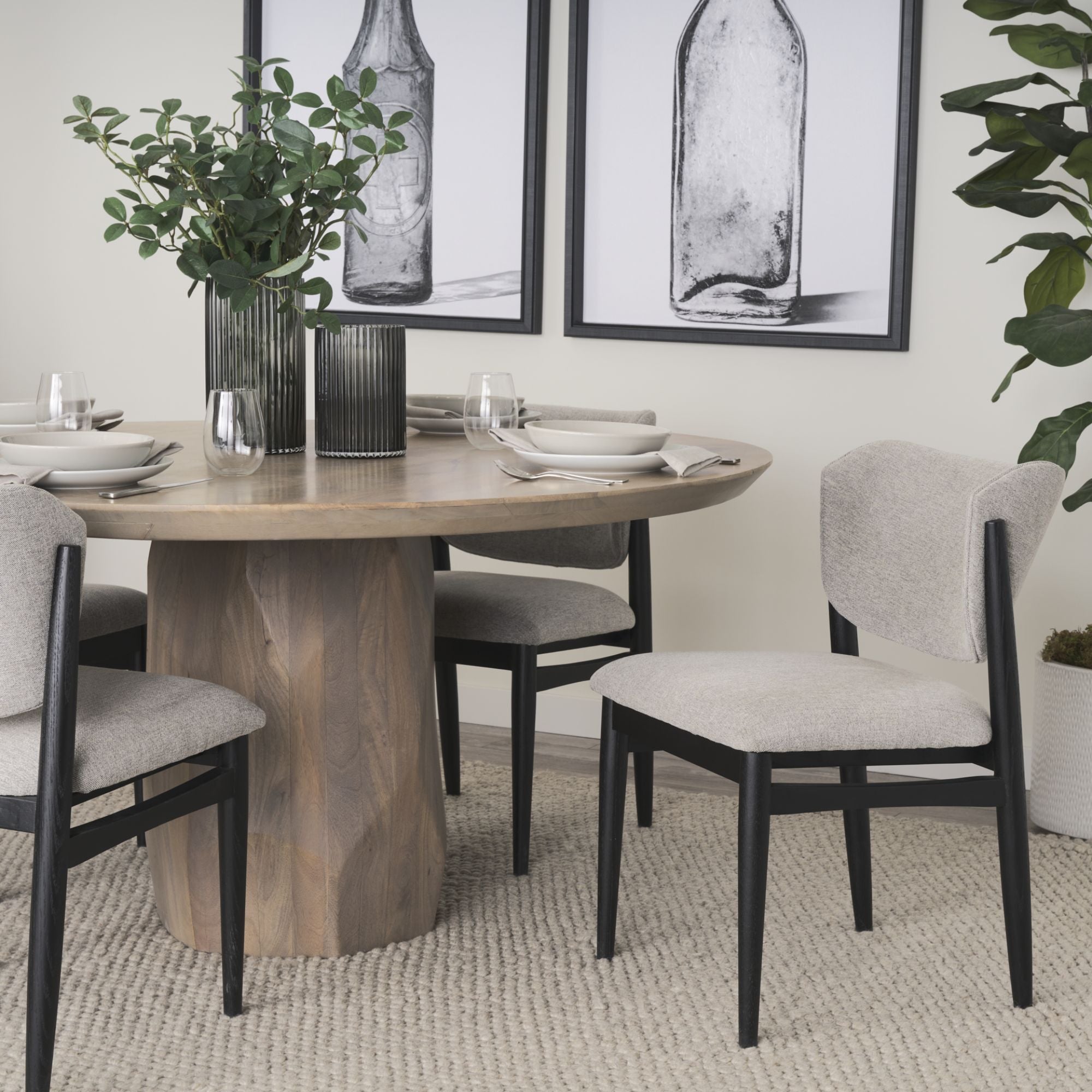 Cercana Cline Collection Wodd Dining Chair in Grey | CastleUp Experience Centre Online Furniture