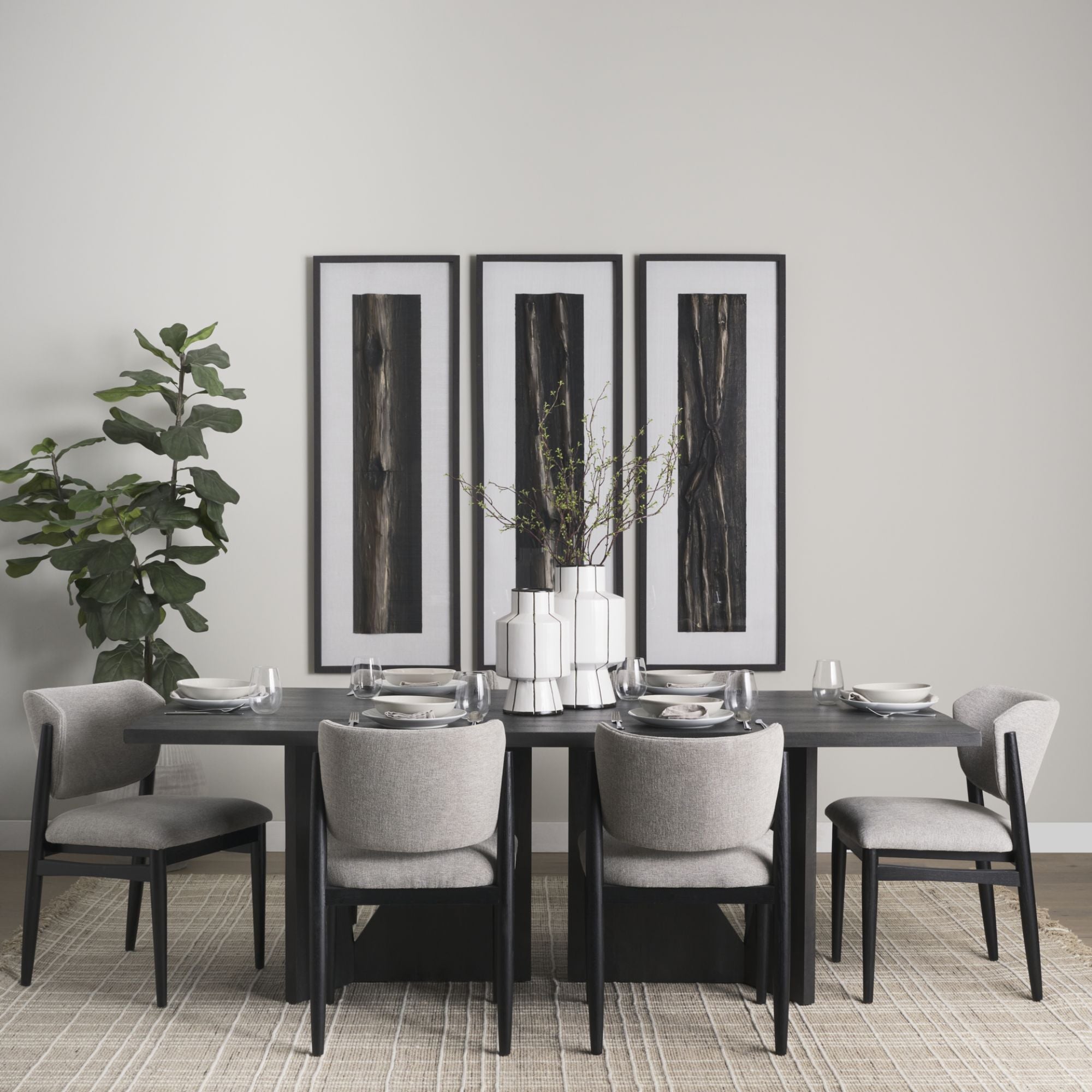 Cercana Cline Collection Wodd Dining Chair in Grey | CastleUp Experience Centre Online Furniture
