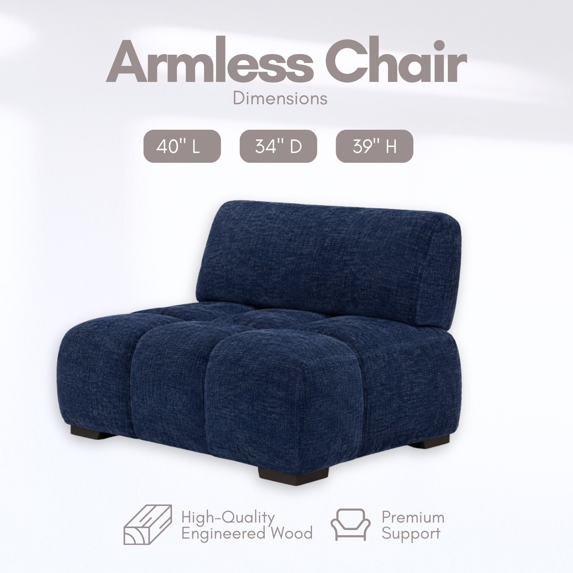 Canadian-made Coburg Modern Armless Chair