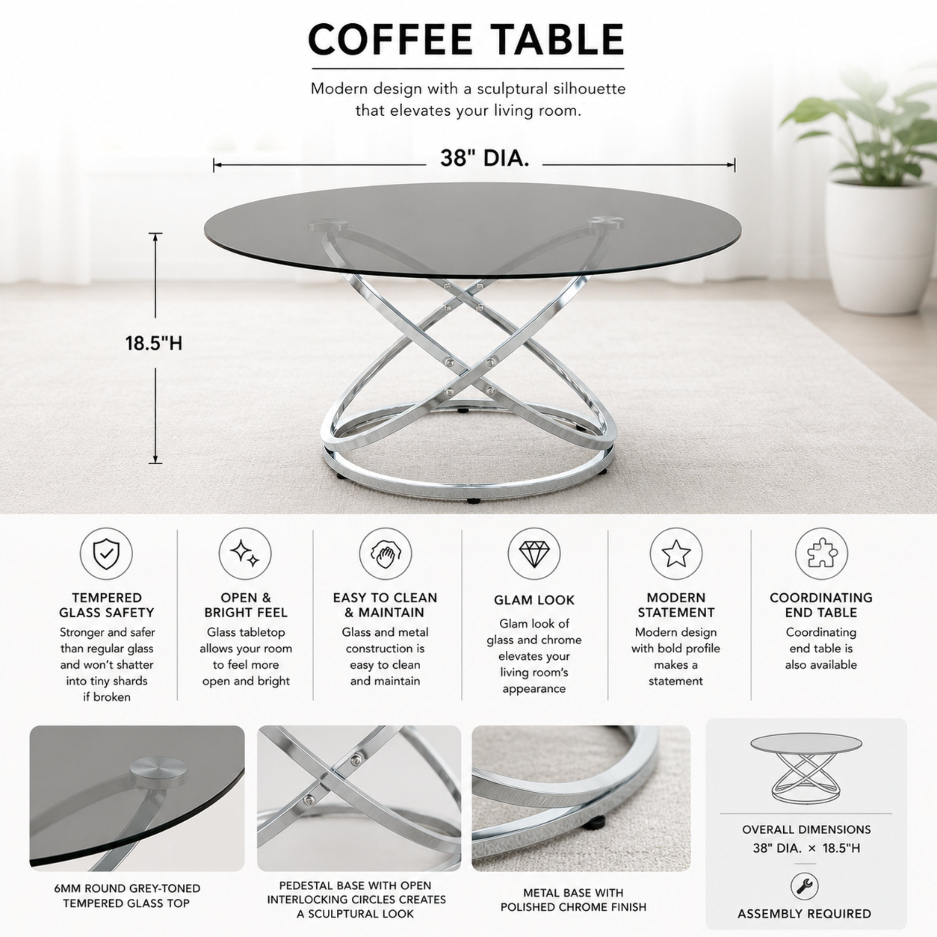 MAZ Marion 3-piece coffee table set featuring modern wooden tables with sleek design and natural wood finish.