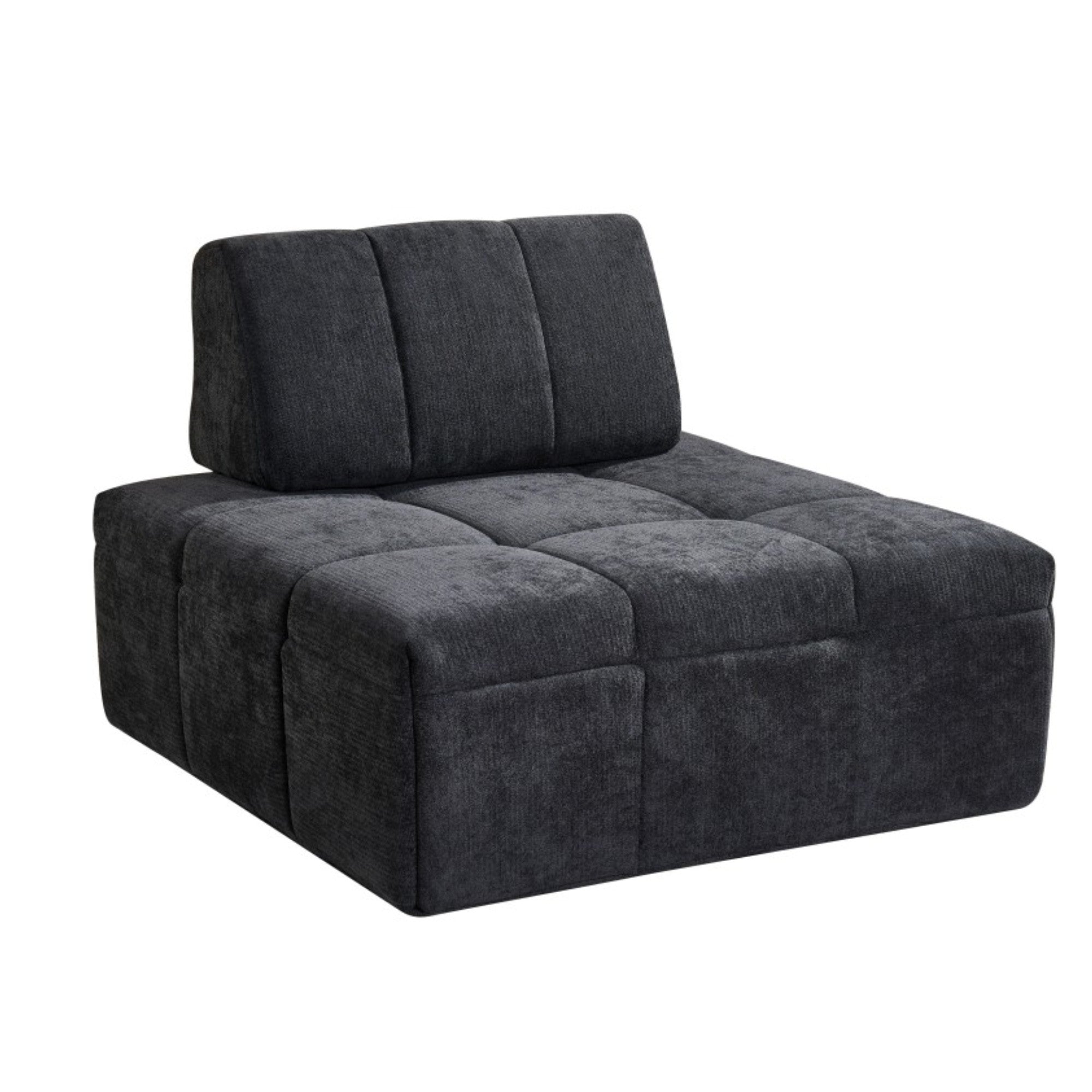 Brassex Compression CloudEase modular armless lounge chair in soft fabric with plush cushioning and modern design.