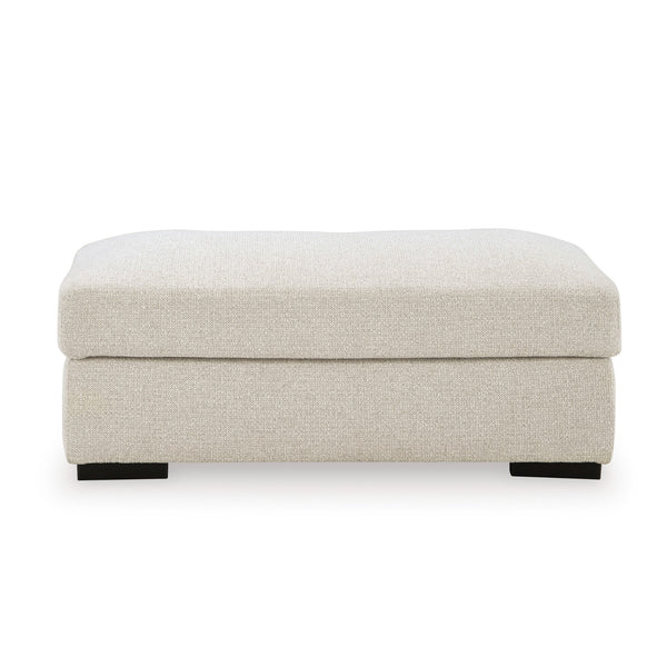 Linen Conlee-Pike Ottoman by Signature Design Ashley, featuring a plush, textured fabric with a sturdy wooden base for versatile use.