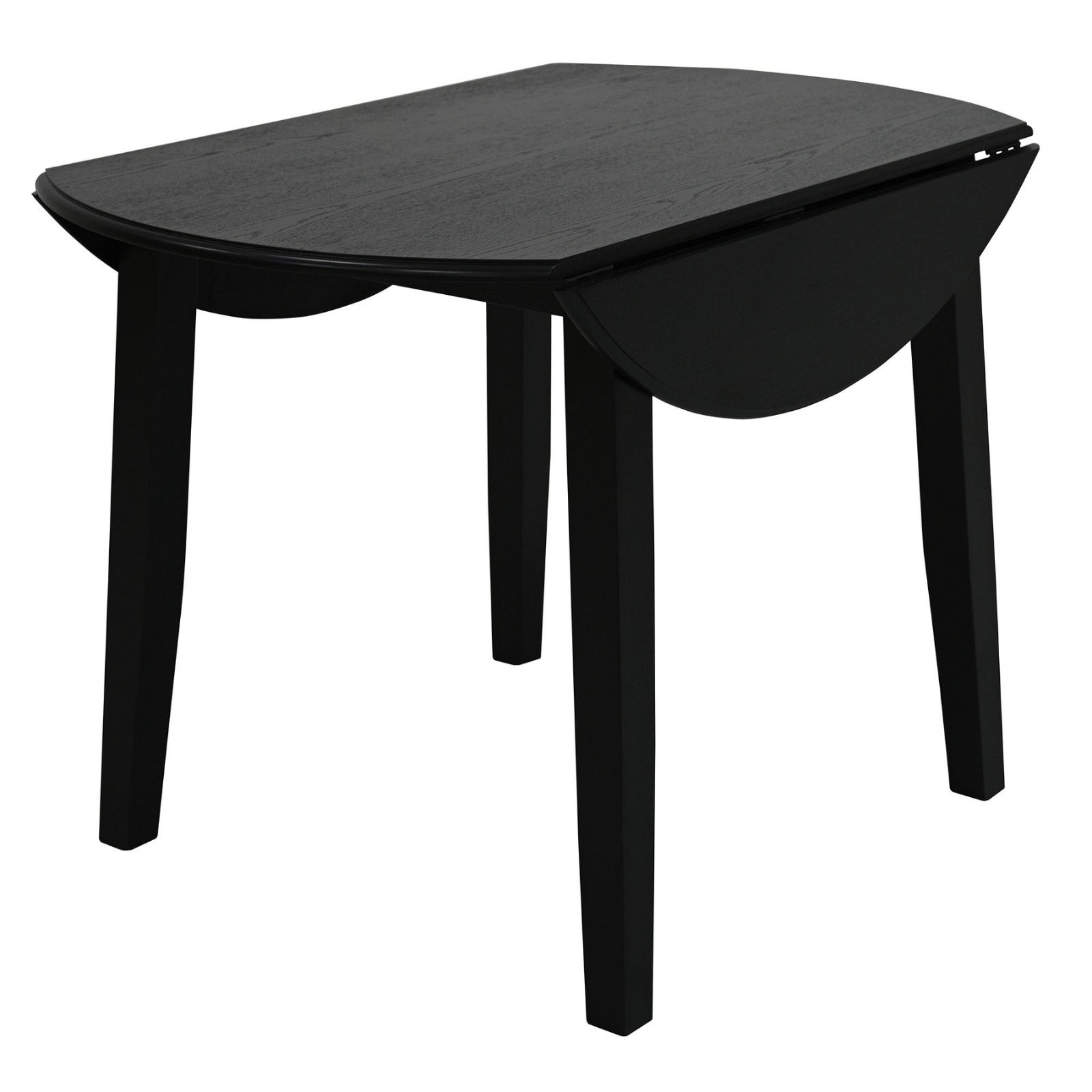 Conrad 42" Round Drop-Leaf Dining Table in Black