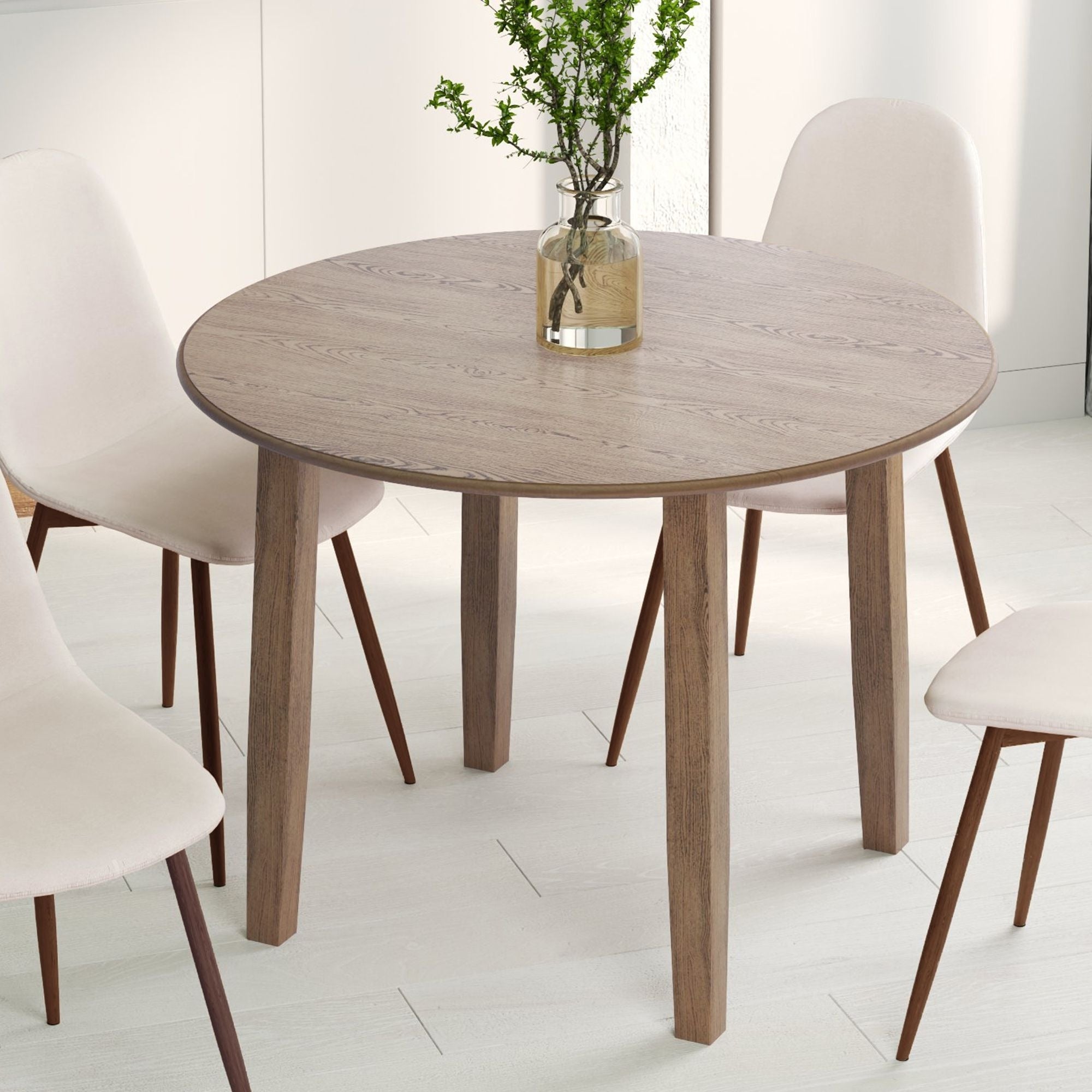 Conrad 42" Round Drop-Leaf Dining Table in Walnut