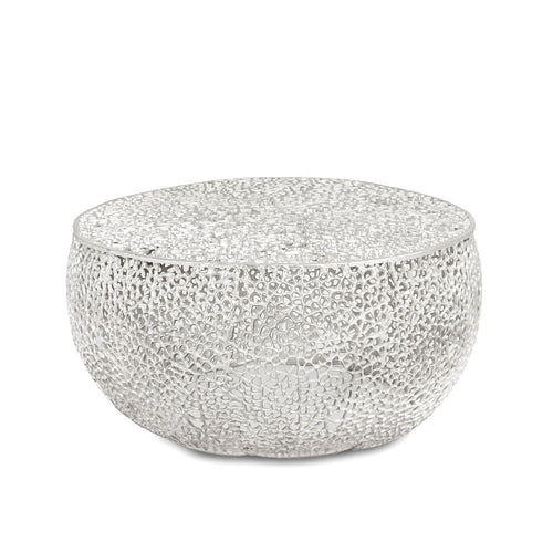 Xcella Dolce silver coffee table with sleek coral-inspired design, modern style for contemporary living rooms.