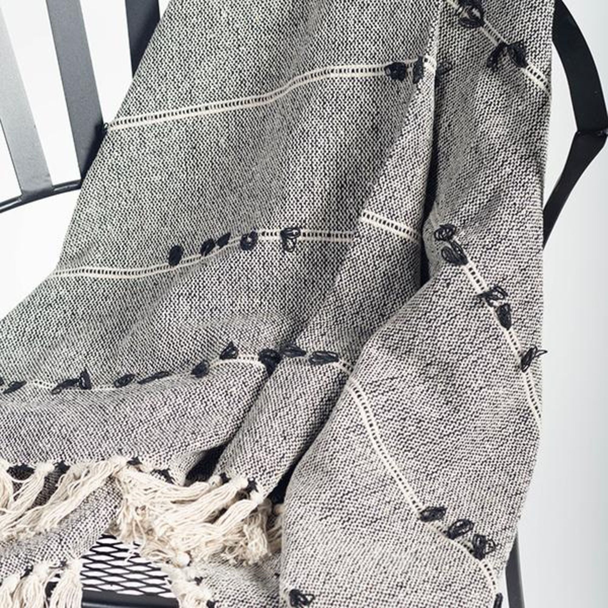 Cotton Throw With Tassels | CastleUp Experience Centre Online Furniture