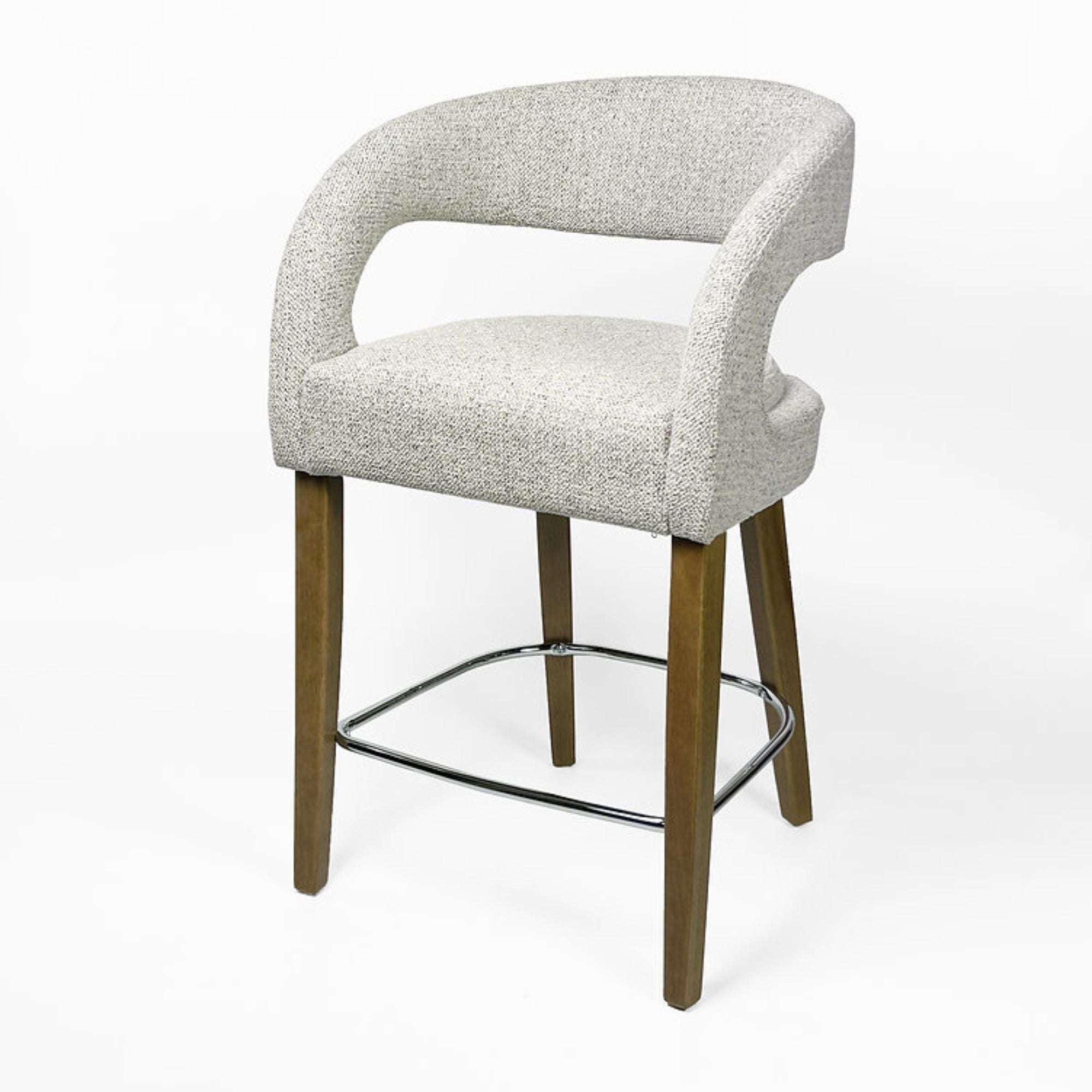 Elite Living Crestwood counter stool with wooden legs and cushioned seat, perfect for modern kitchen or bar area.