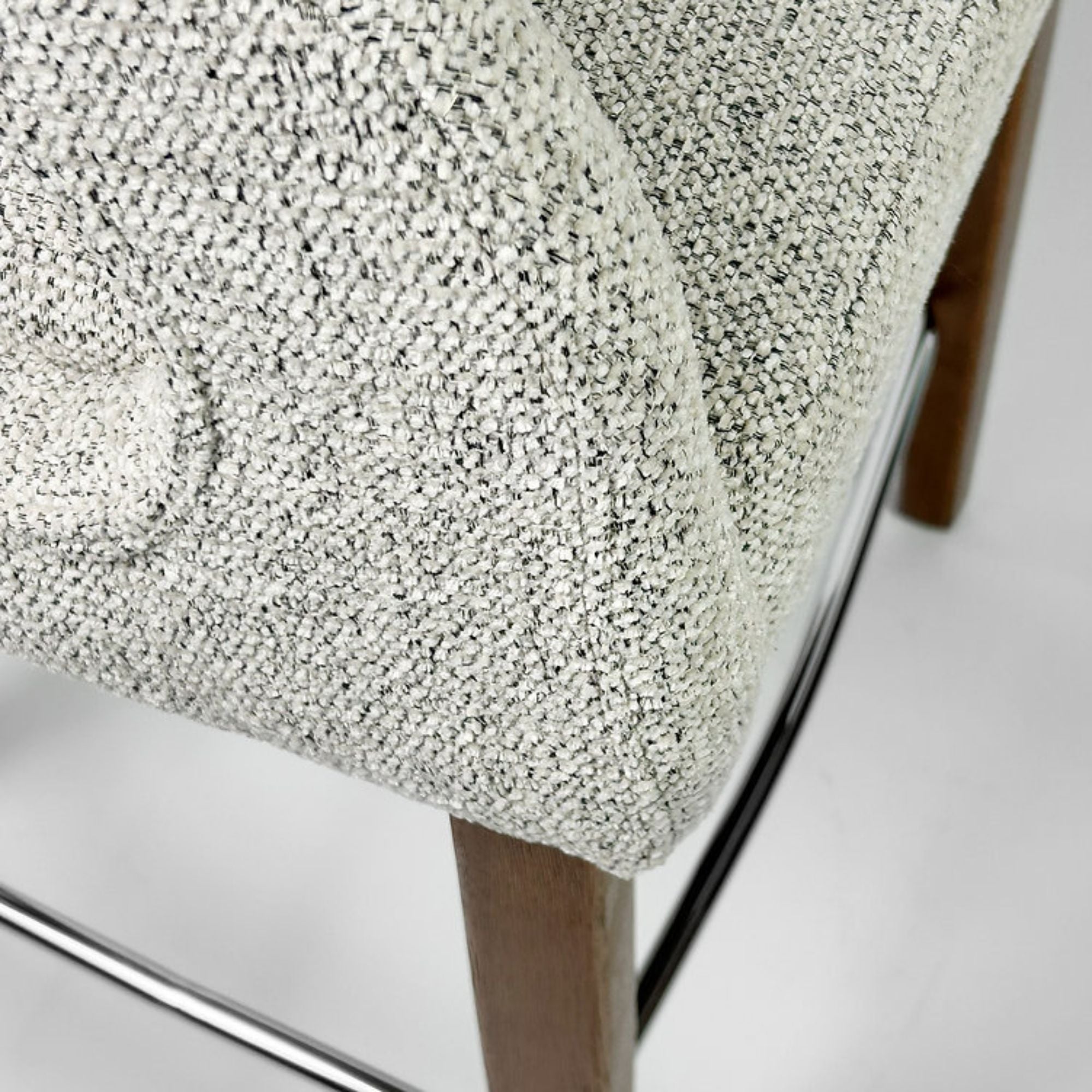 Elite Living Crestwood counter stool with wooden legs and upholstered seat, ideal for kitchen or bar area seating.
