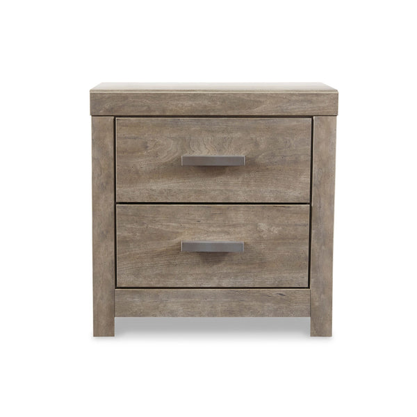 Grey Culverbach nightstand by Signature Ashley, showcasing a modern bedroom nightstand with clean lines and a smooth finish.