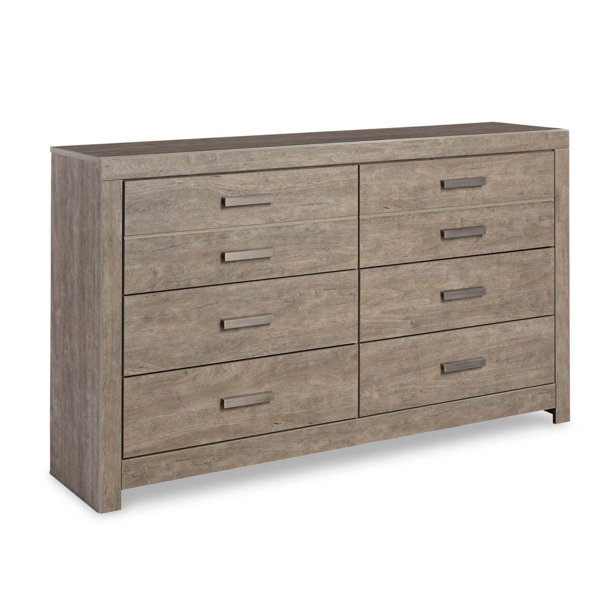 Gray Culverbach bedroom set by Signature Ashley, featuring a bed frame, nightstands, and matching dresser in a modern design.