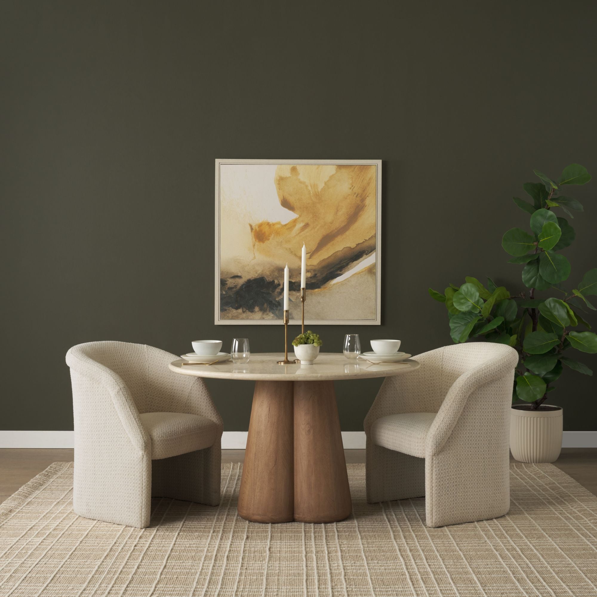 Mercana Curtis Handmade Dining Armchair in Cream | CastleUp Experience Centre Online Furniture
