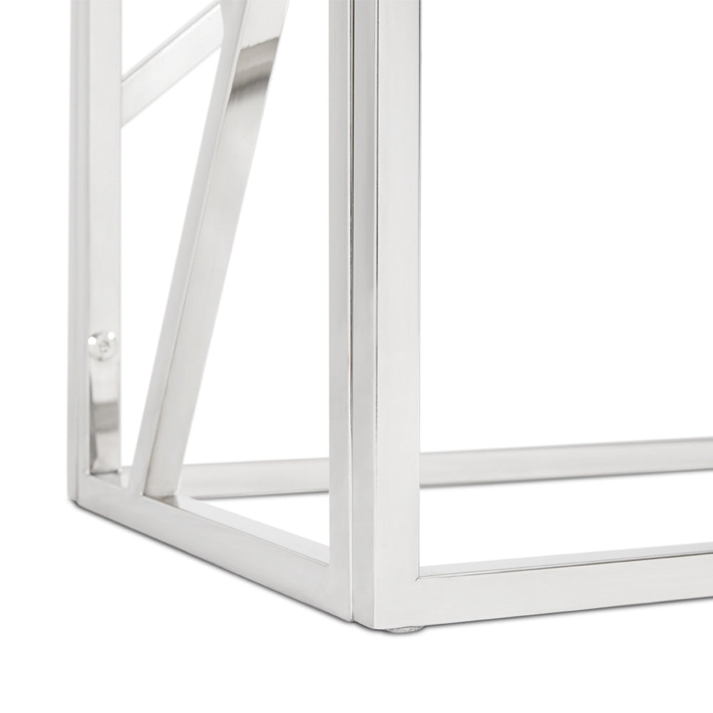 Cyprus Faux Marble Console Table - Silver.