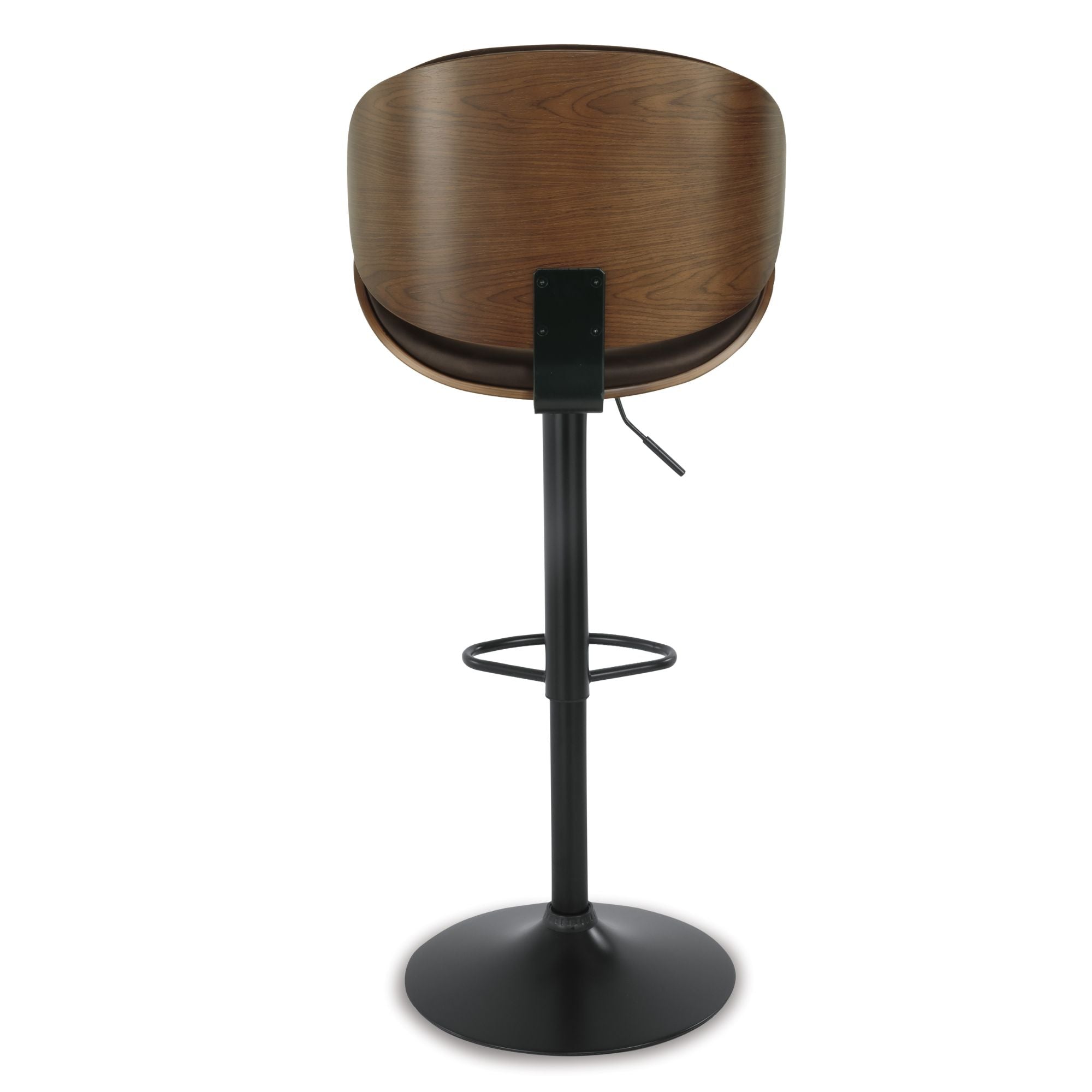 Brown Bellatier tall curved UPH swivel bar stool by Signature Ashley with a modern design and comfortable seating.