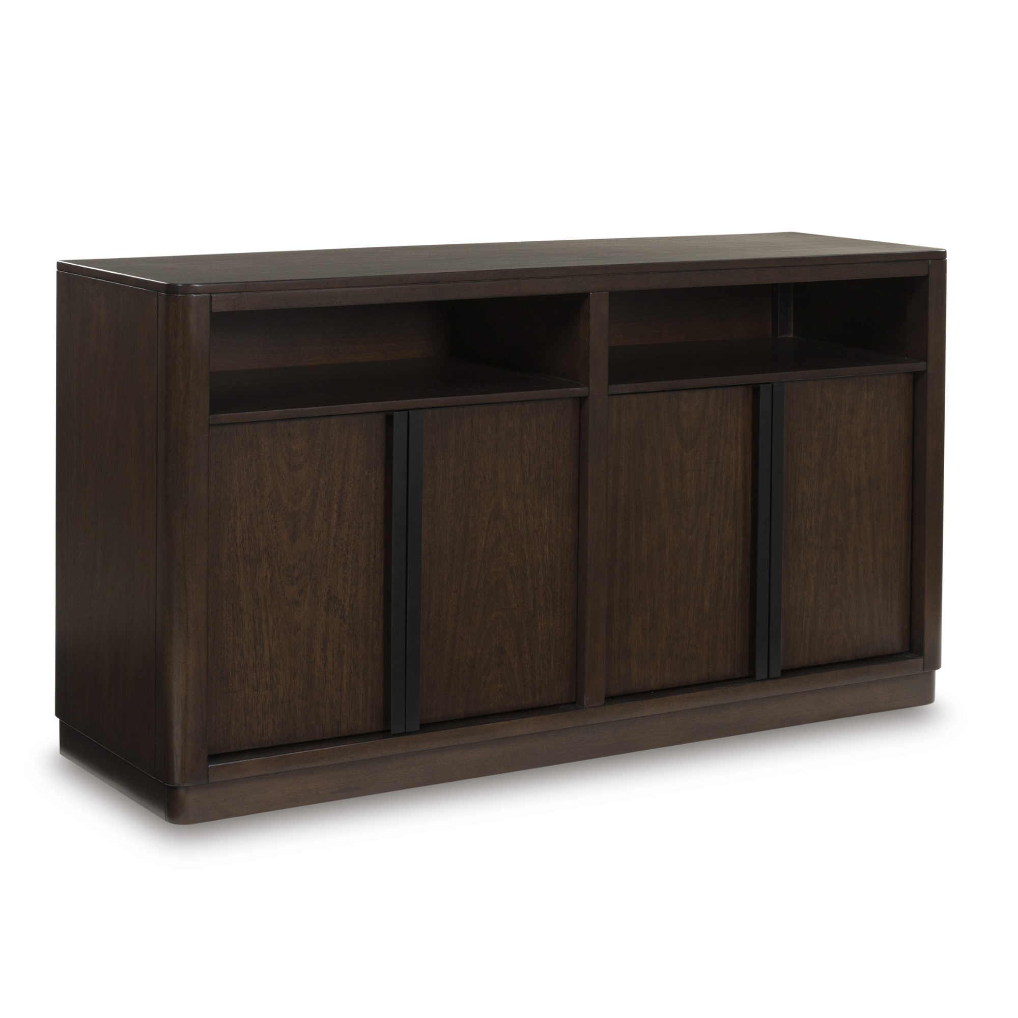 Brown Dilenno dining room server by Signature Ashley featuring multiple storage compartments and a polished wood finish.