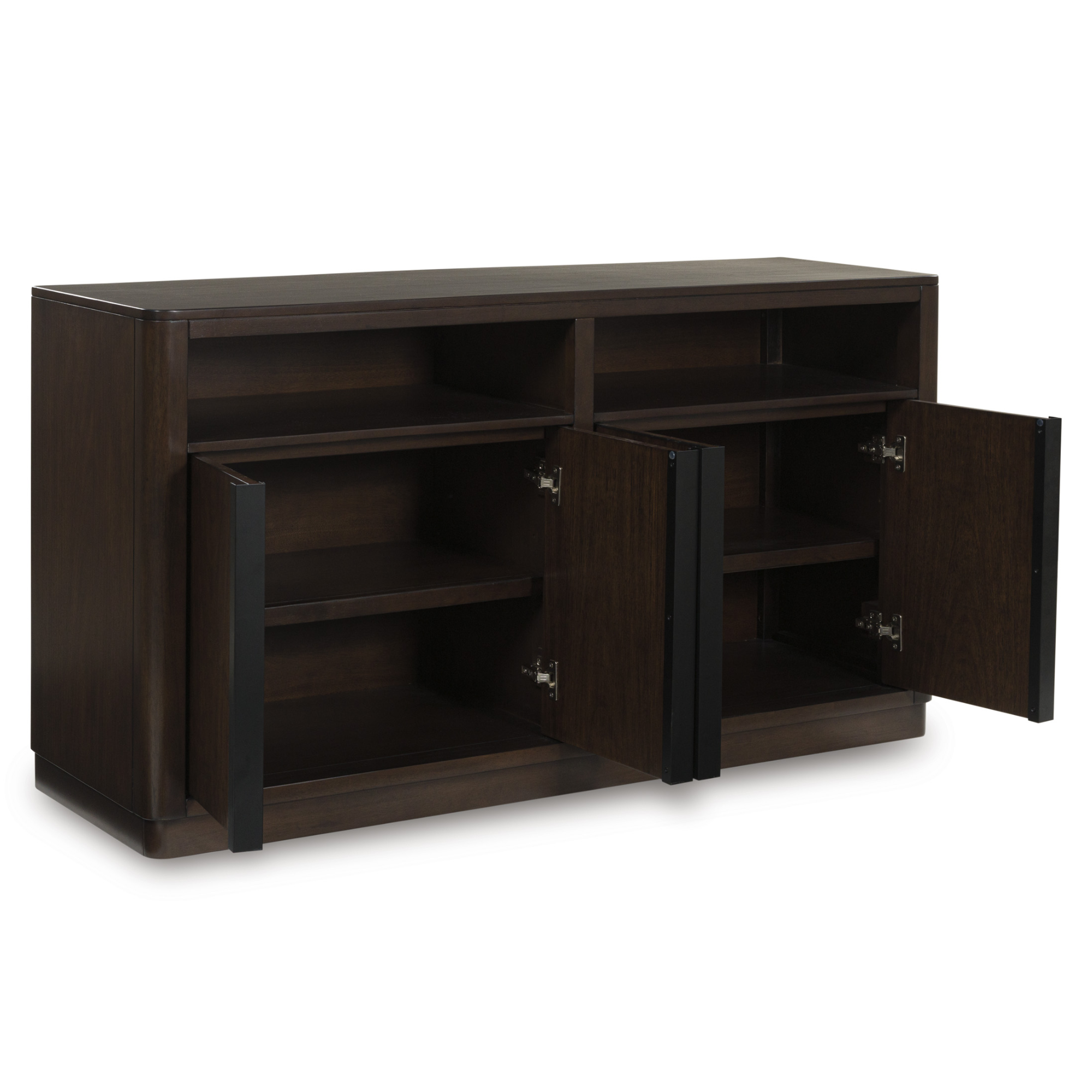 Brown Dilenno dining room server by Signature Ashley with storage drawers and cabinets, ideal for elegant home dining spaces.