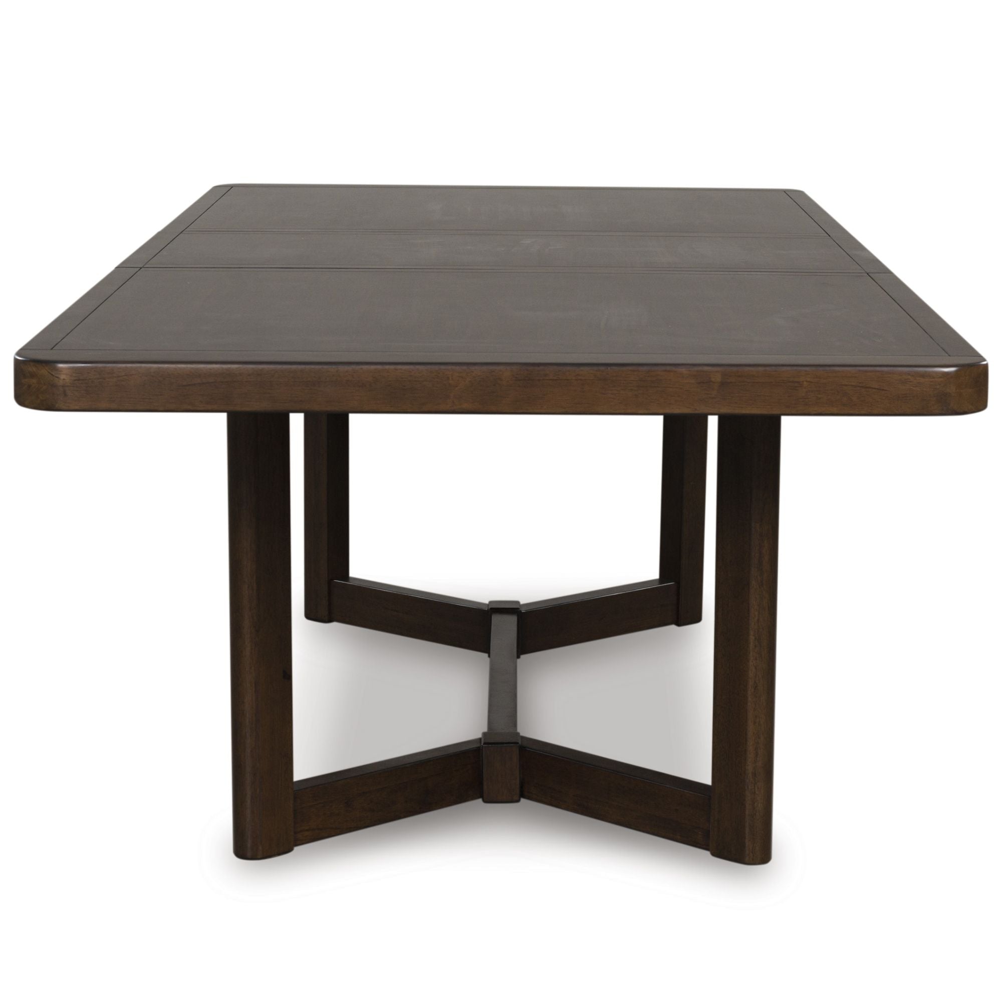 Brown Dilenno EXT dining room table set by Signature Ashley with matching chairs and extendable design, perfect for family meals.