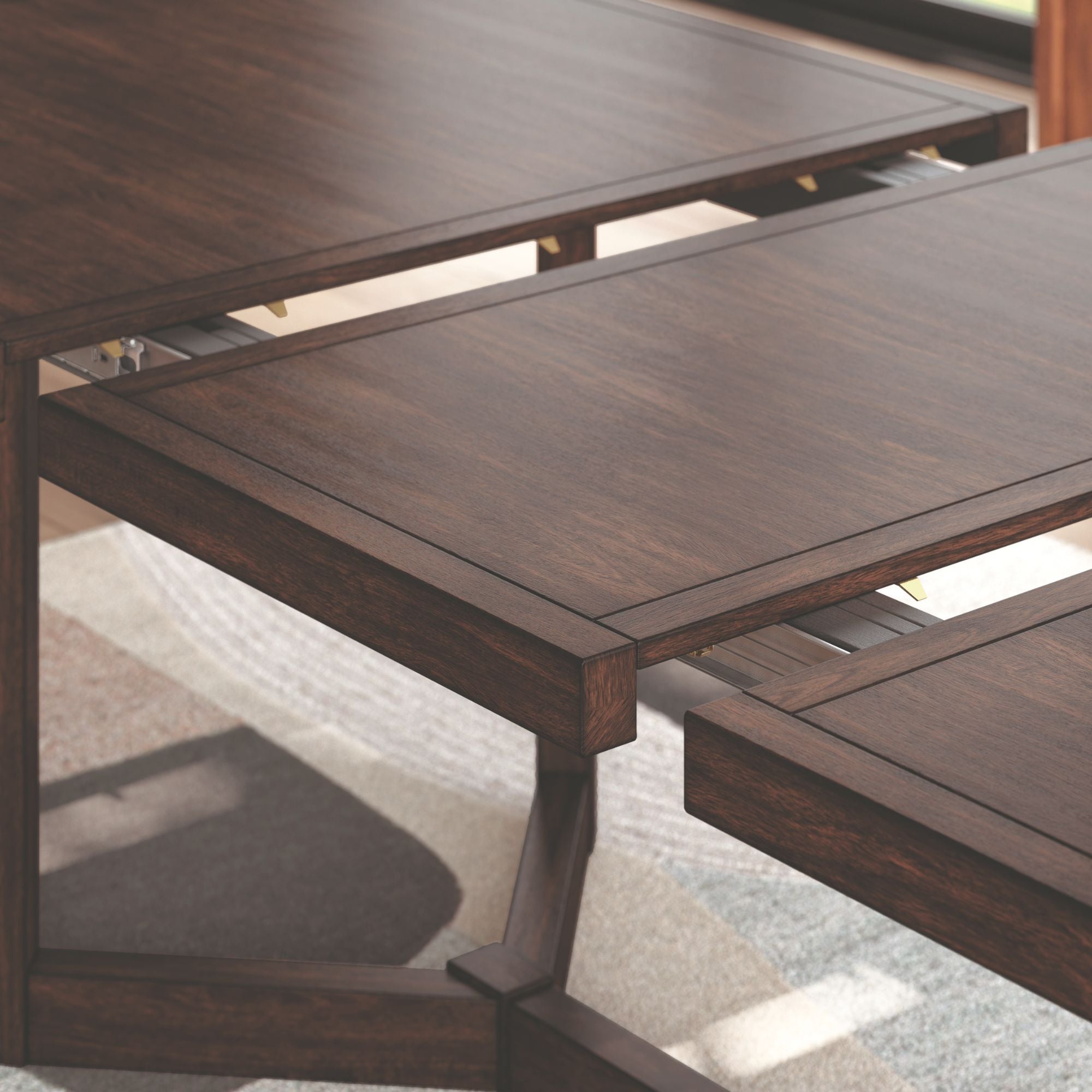 Brown Dilenno EXT dining room table set by Signature Ashley with a sleek extension and matching chairs, stylish for modern dining spaces.
