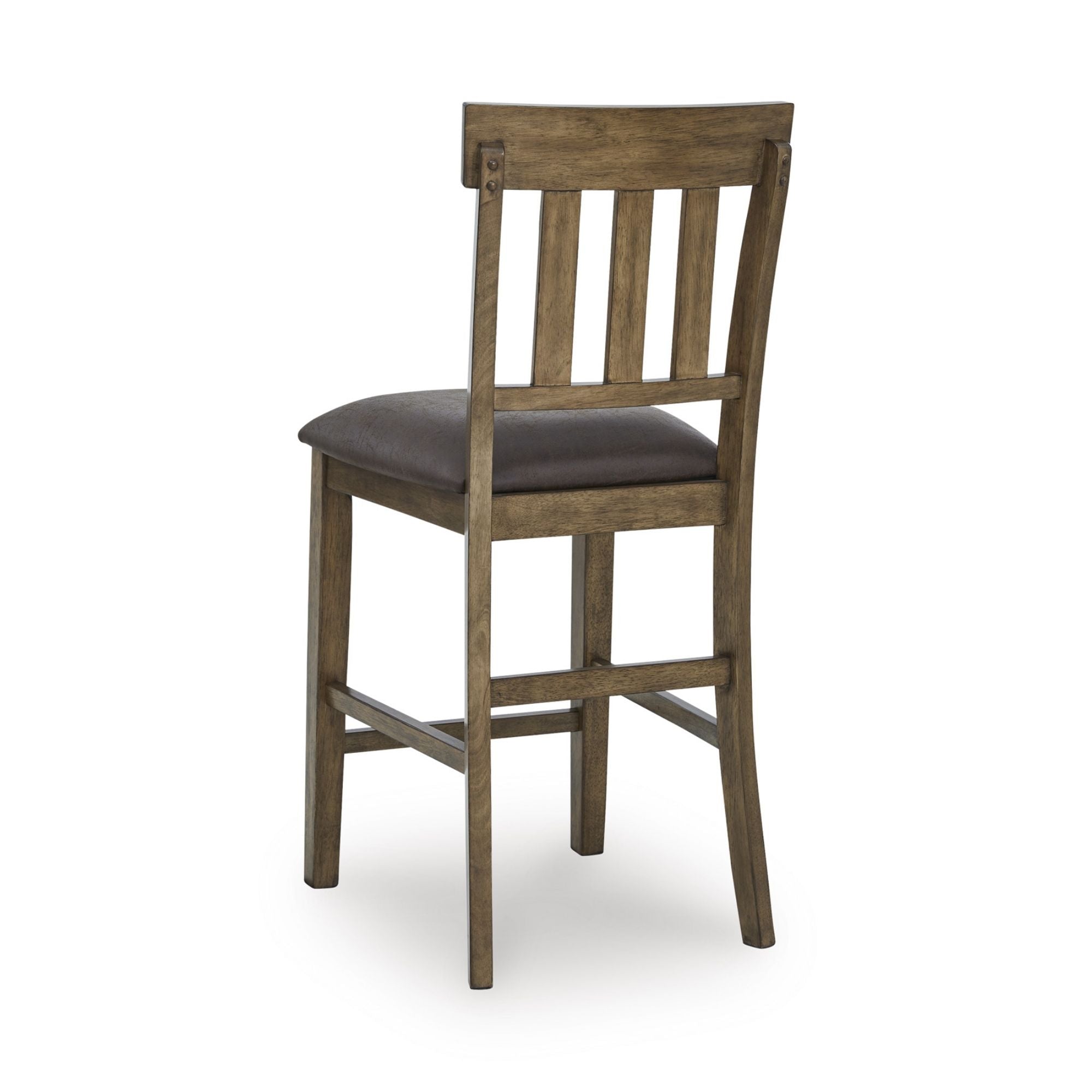 Ashley Urbinforte 9-piece counter table dining set in light brown with matching chairs and table for casual eating space.