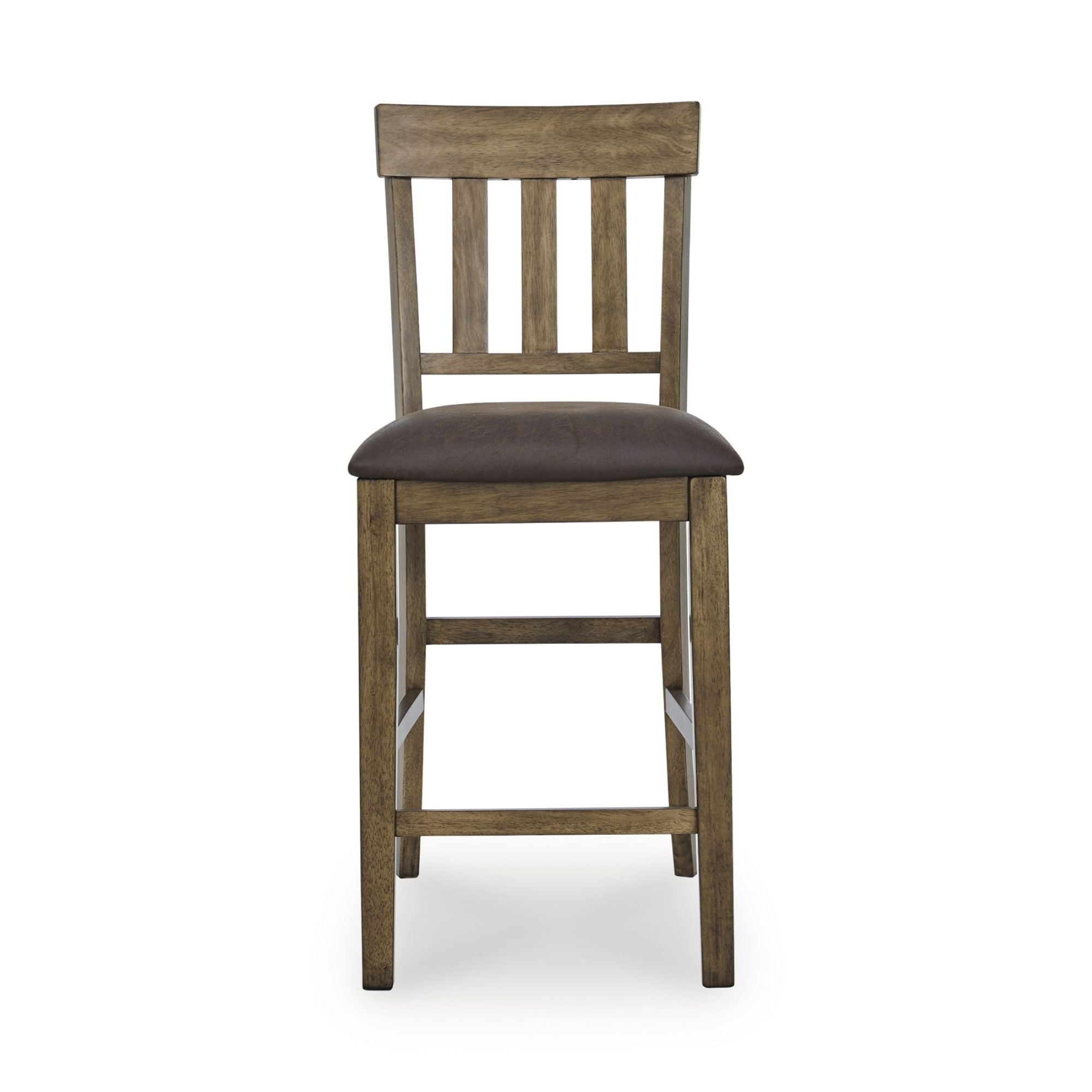 Ashley Urbinforte 9-piece counter table dining set with light brown finish, includes table and matching chairs in a modern dining room setting.