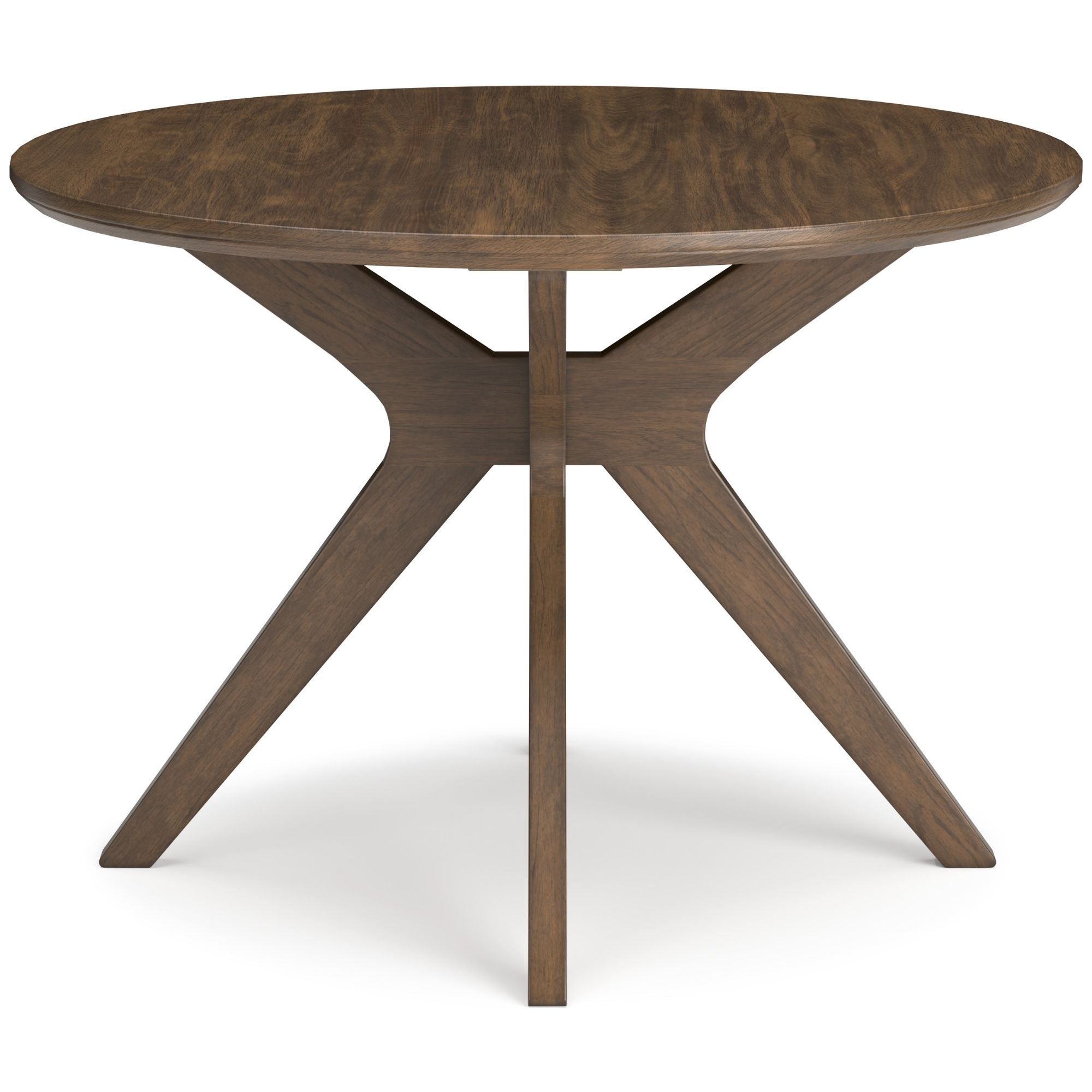 Round dining table from Signature Ashley Lyncott Collection in grey with matching chairs, modern design for dining room.