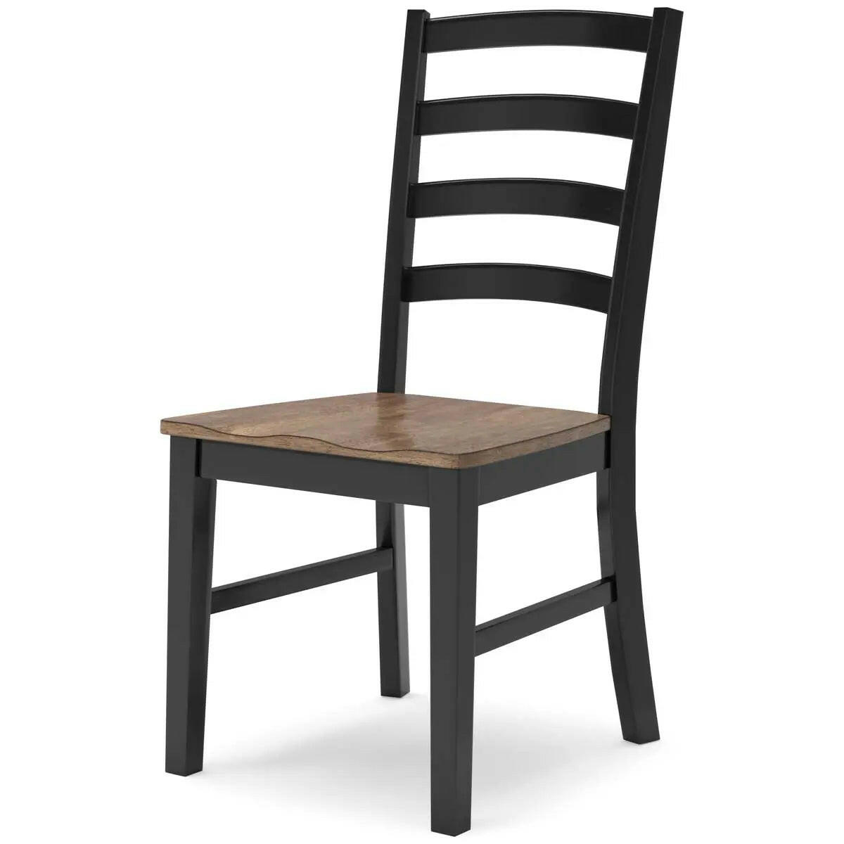 Signature Ashley Wildenauer brown and black dining room set with a table and matching chairs, arranged in a modern dining space.