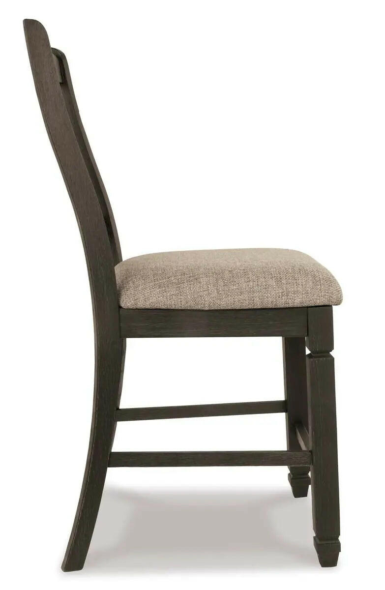 Signature Ashley Tyler Creek 6-piece counter height dining set with black and grey finish, includes table and chairs, modern dining room furniture