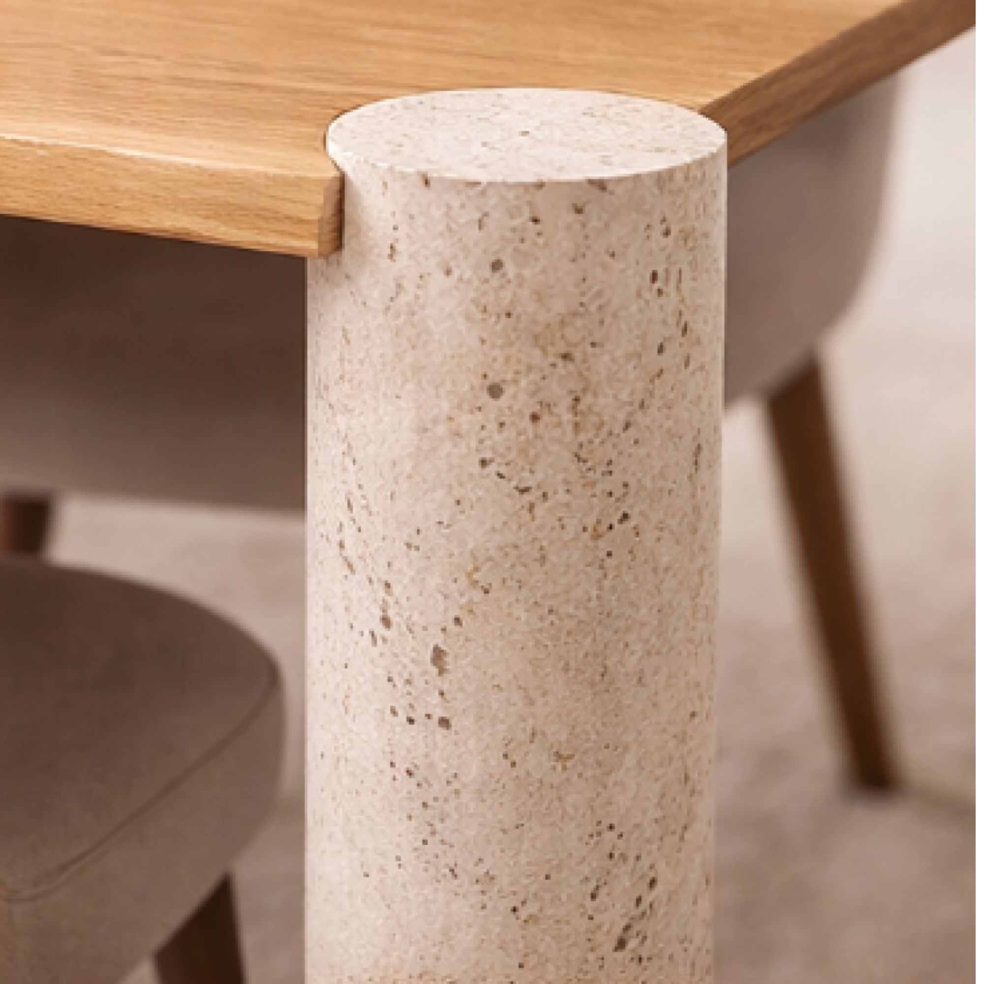 Myra oak dining table by Brassex featuring a sleek wooden surface and sturdy legs, perfect for modern dining rooms.
