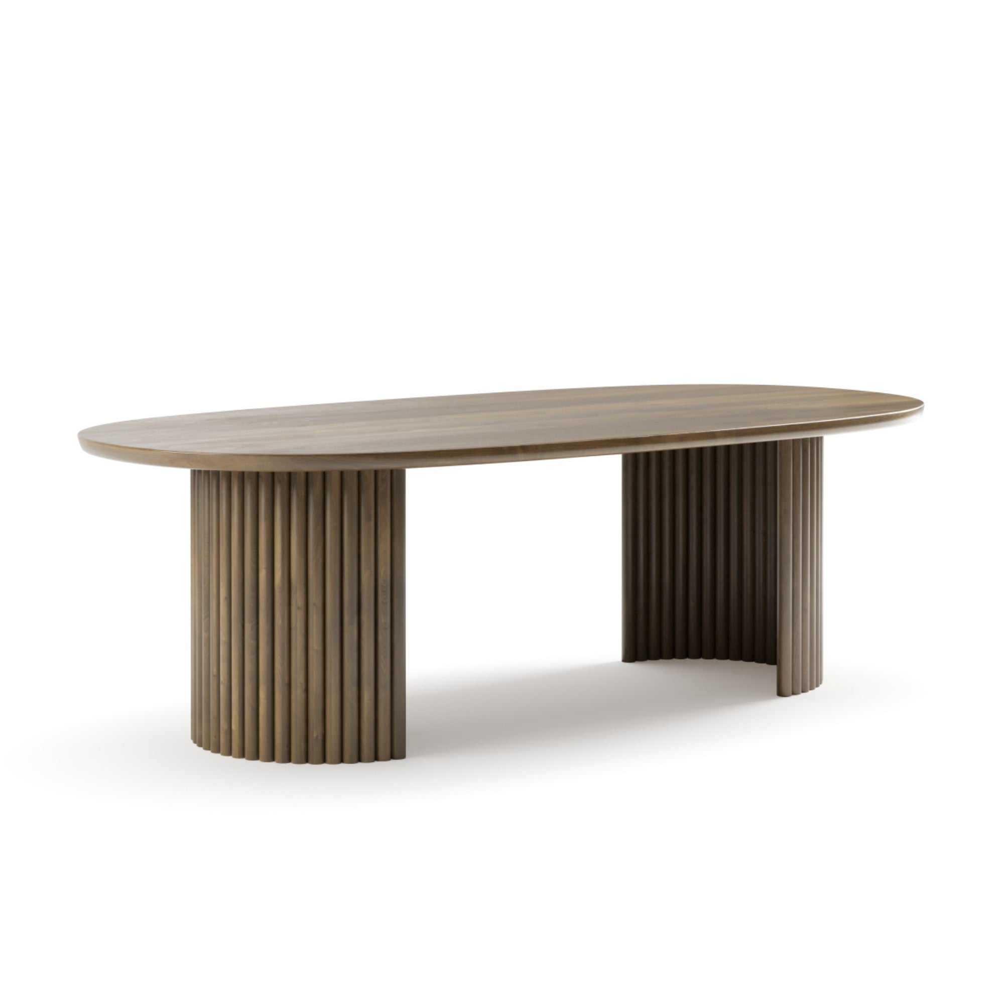 Sculptural 96" Oval Mango Wood Dining Table