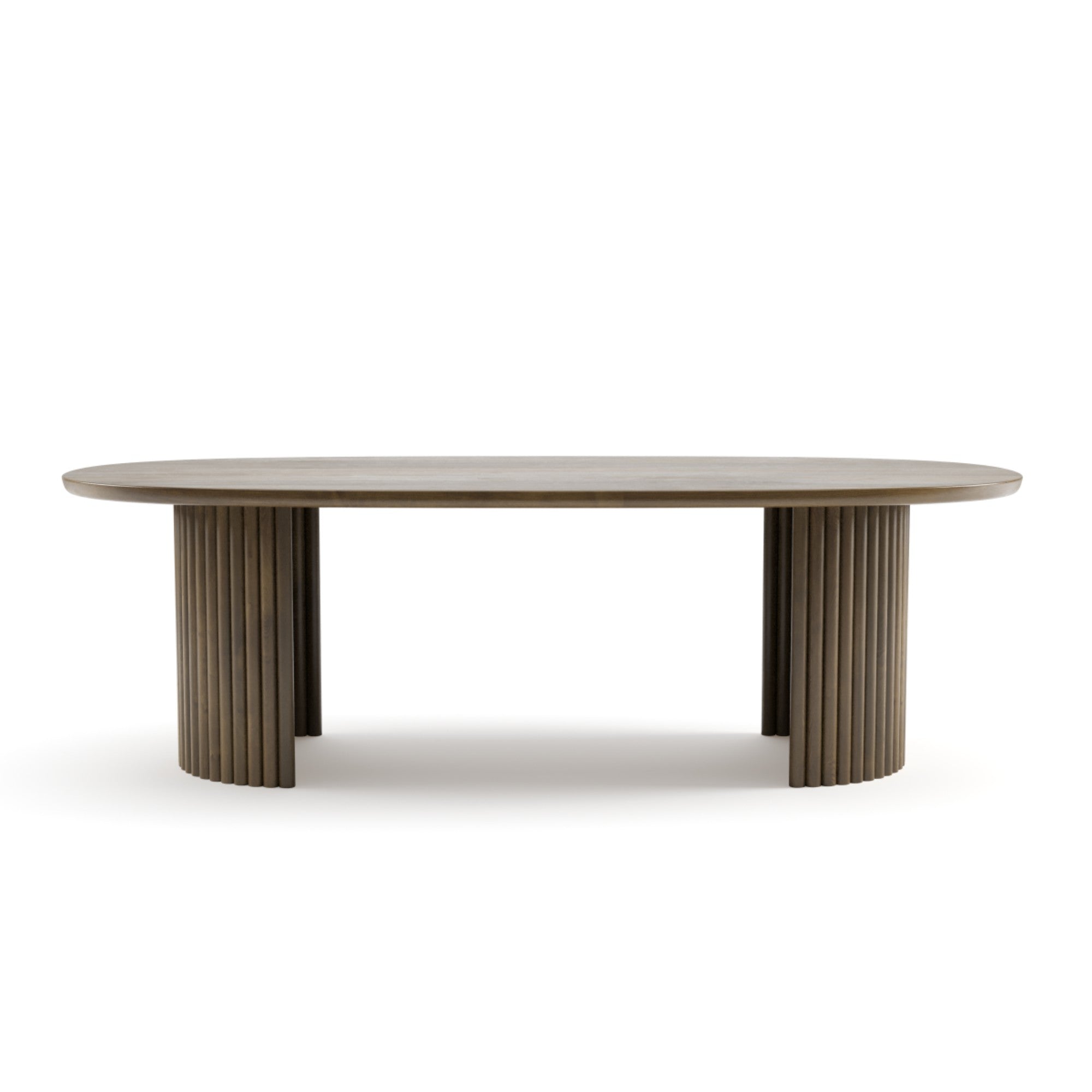 Sculptural 96" Oval Mango Wood Dining Table