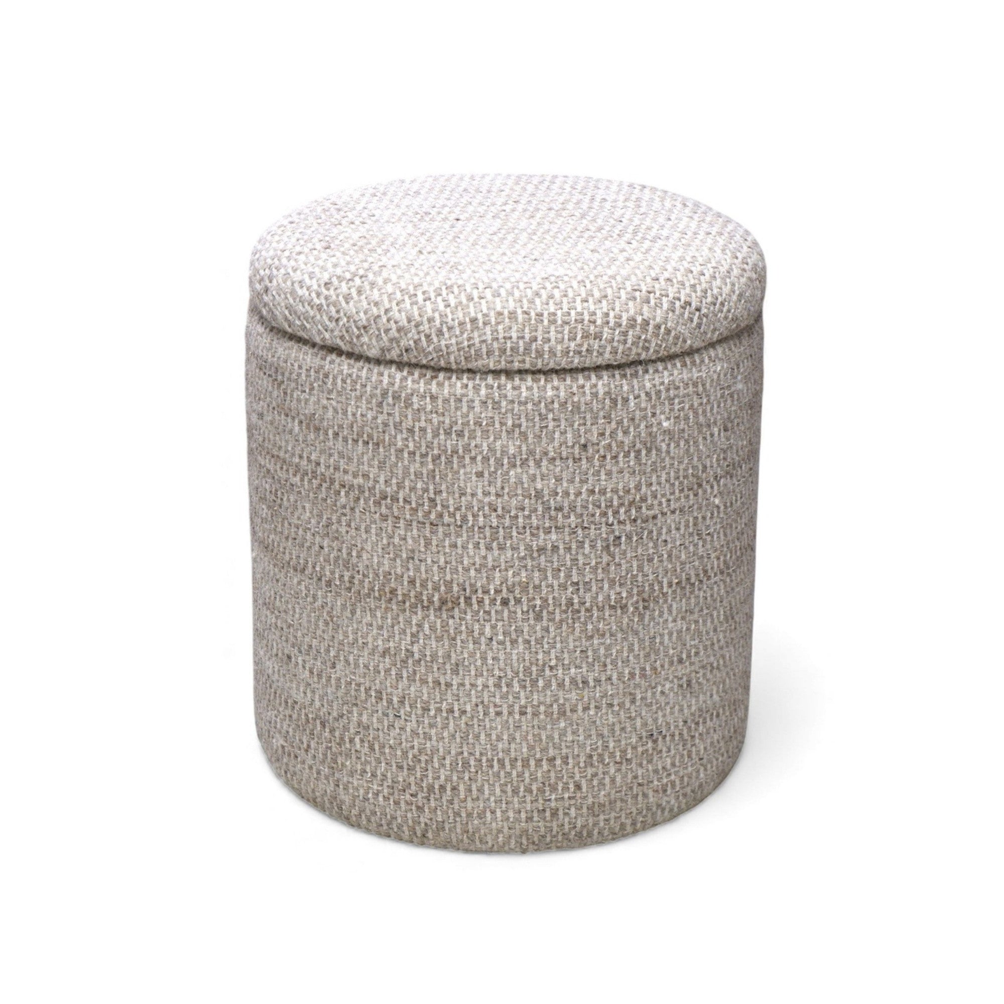 Dalia Round Storage Ottoman – Beige