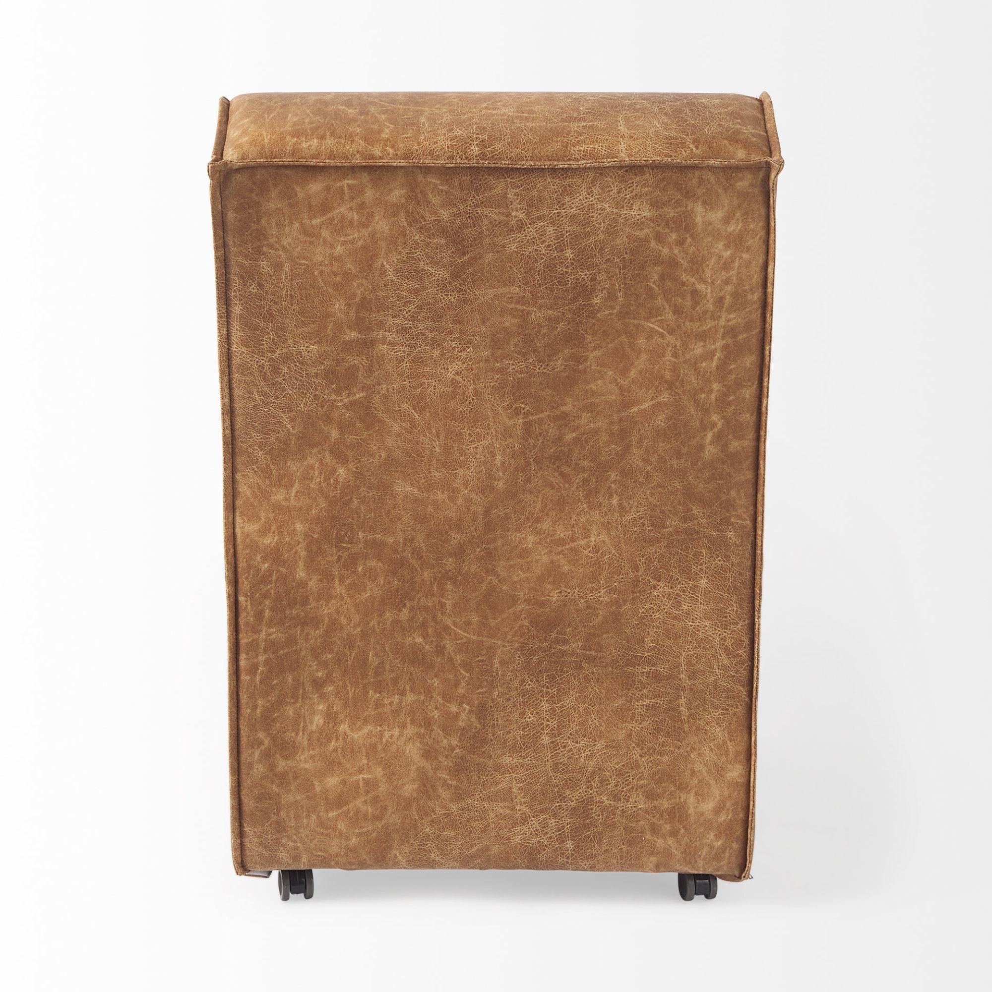 Mercana Damon Collection Dining Chair on Casters in Cognac Brown | CastleUp Experience Centre Online Furniture