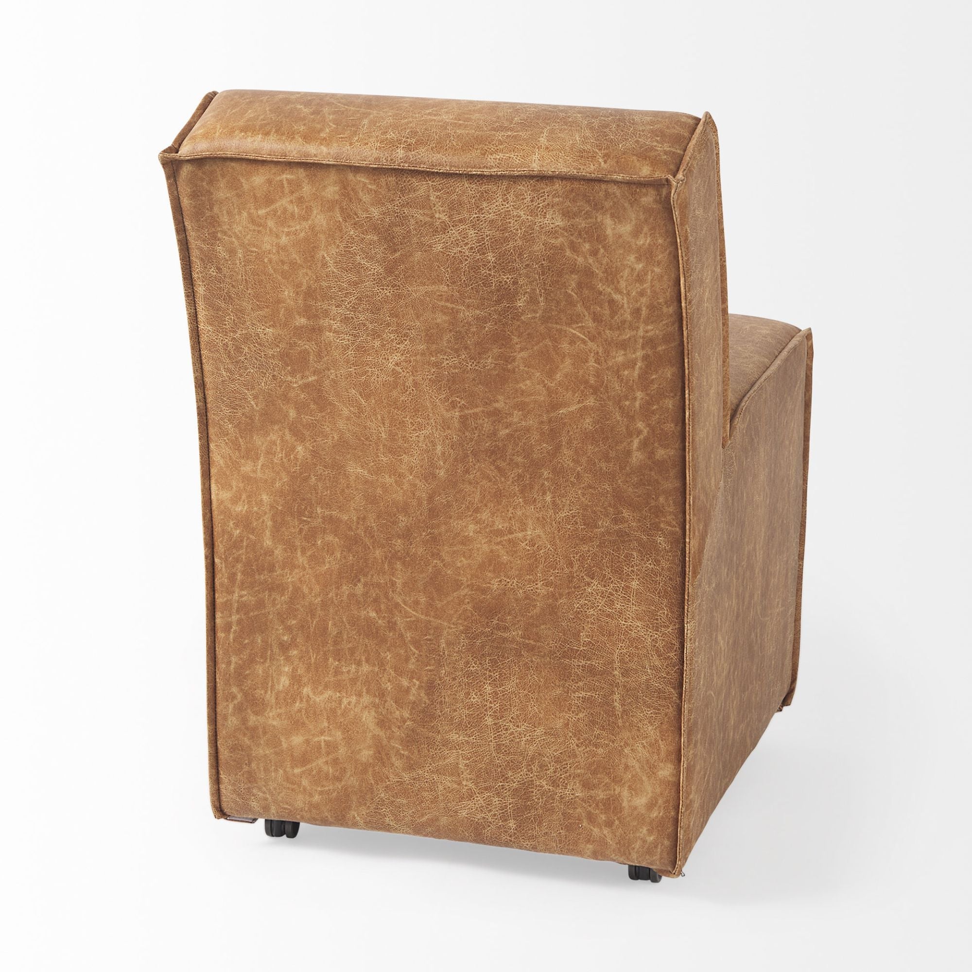 Mercana Damon Collection Dining Chair on Casters in Cognac Brown | CastleUp Experience Centre Online Furniture