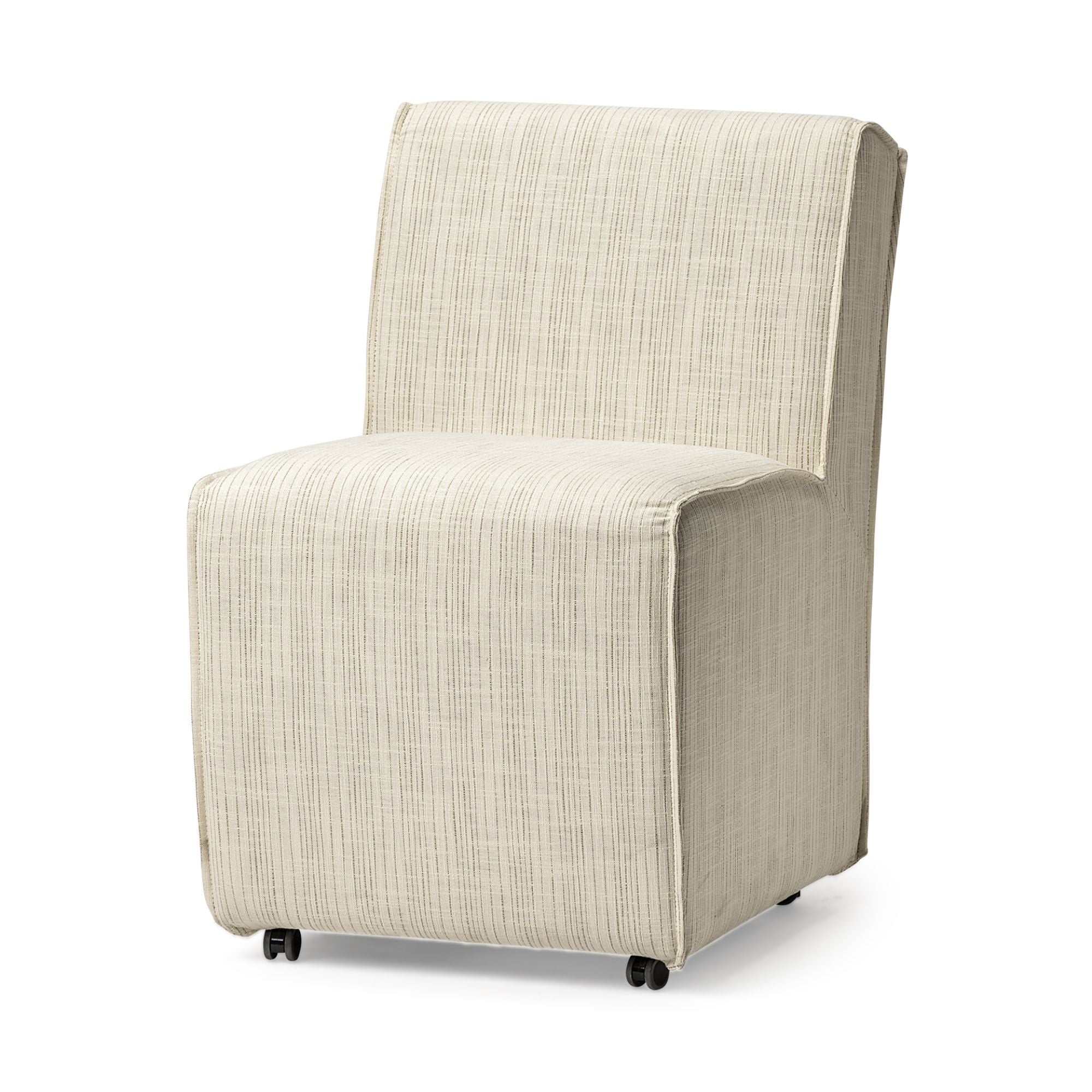 Mercana Damon Collection Dining Chair on Casters in Cream | CastleUp Experience Centre Online Furniture