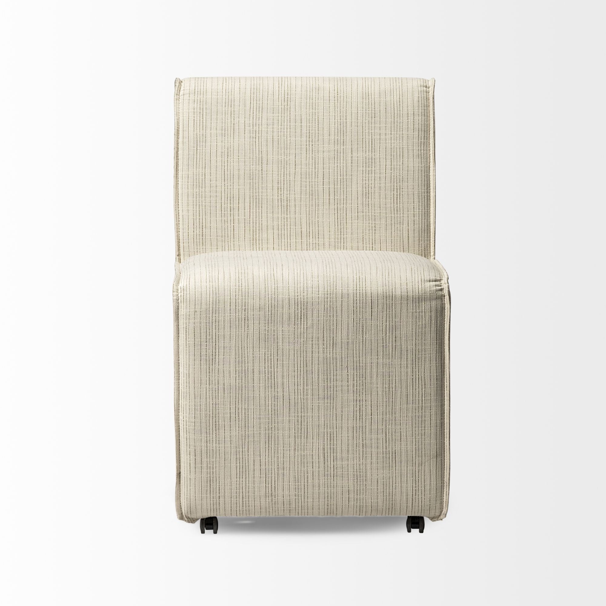 Mercana Damon Collection Dining Chair on Casters in Cream | CastleUp Experience Centre Online Furniture