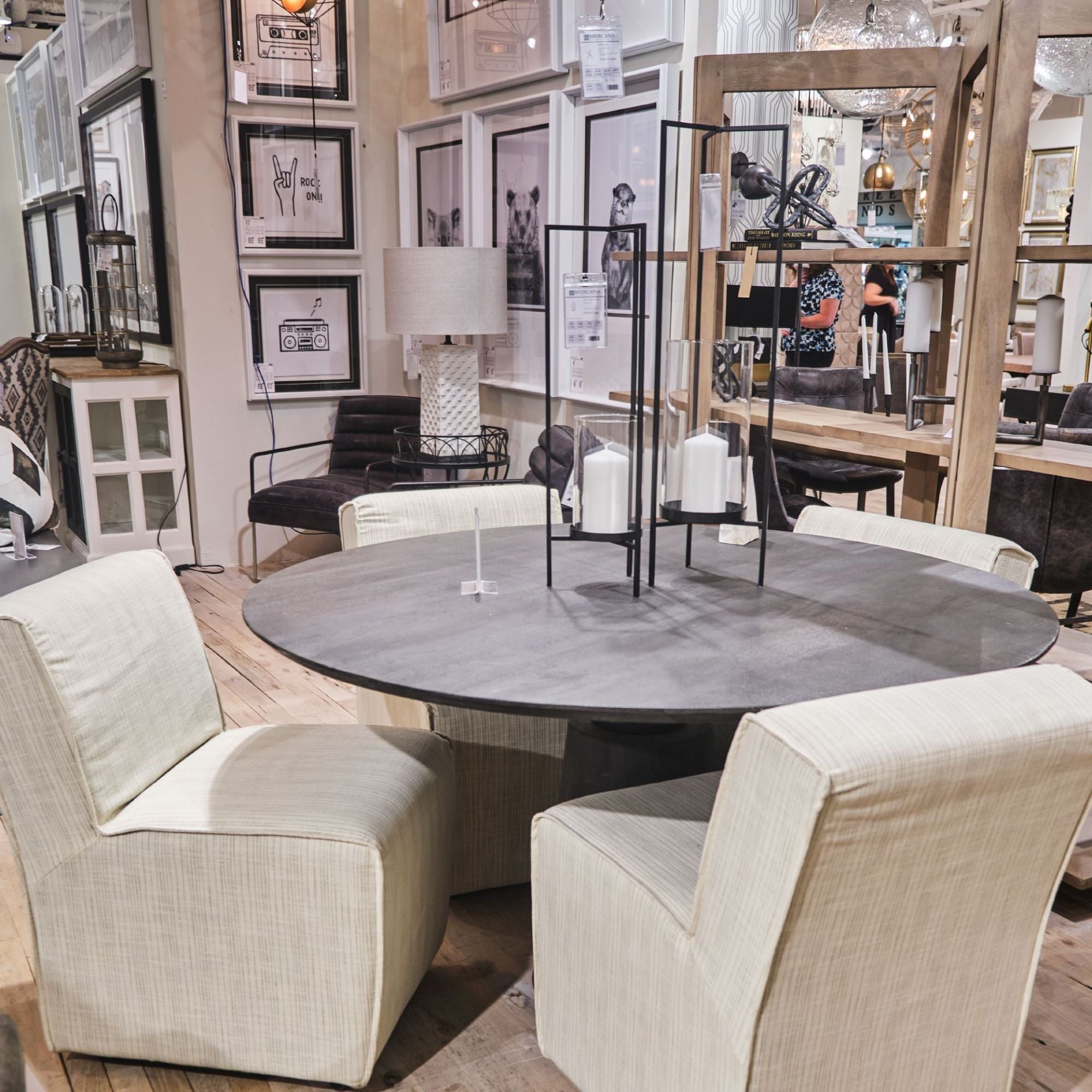 Mercana Damon Collection Dining Chair on Casters in Cream | CastleUp Experience Centre Online Furniture