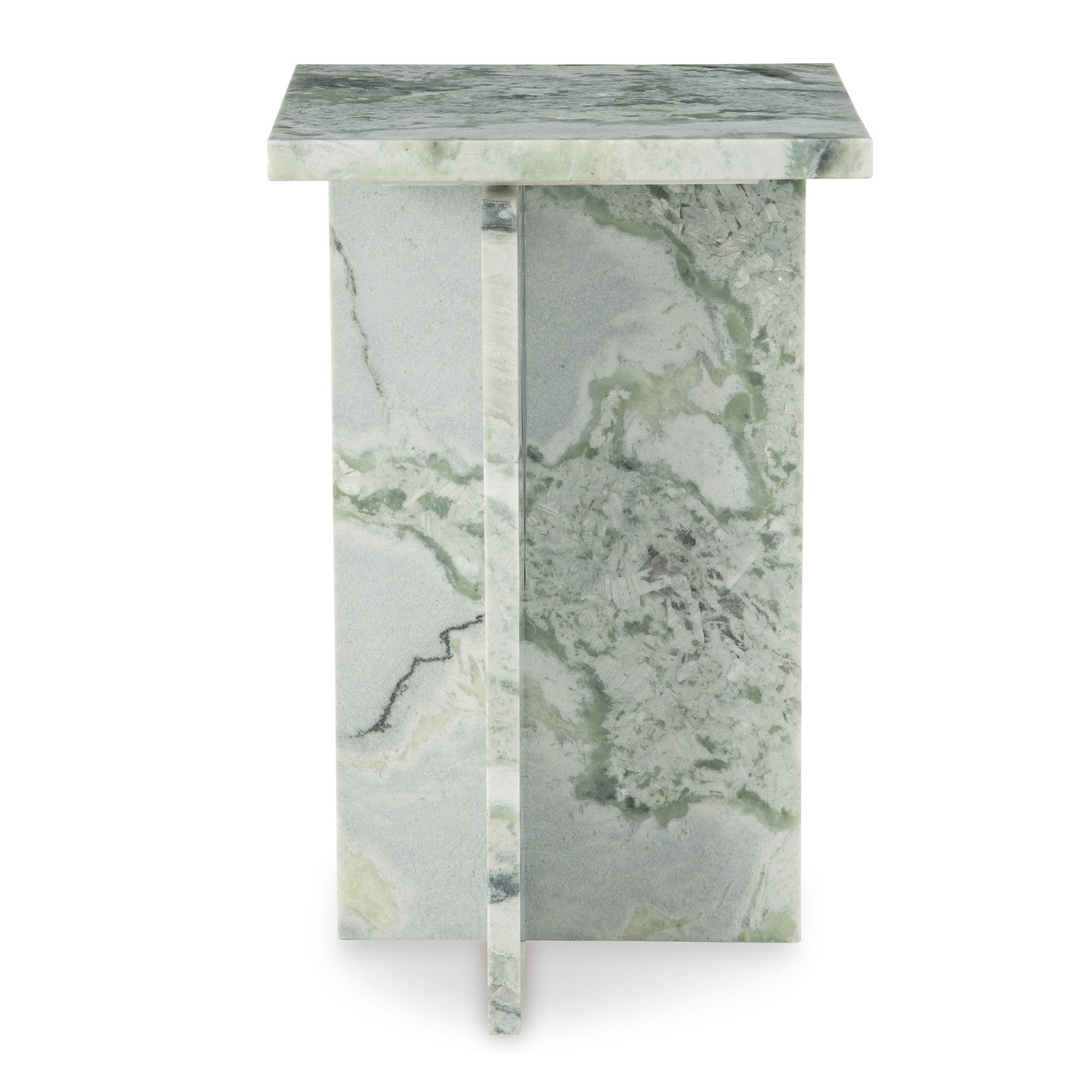 Deaconwell Marble Accent Table White/Green
