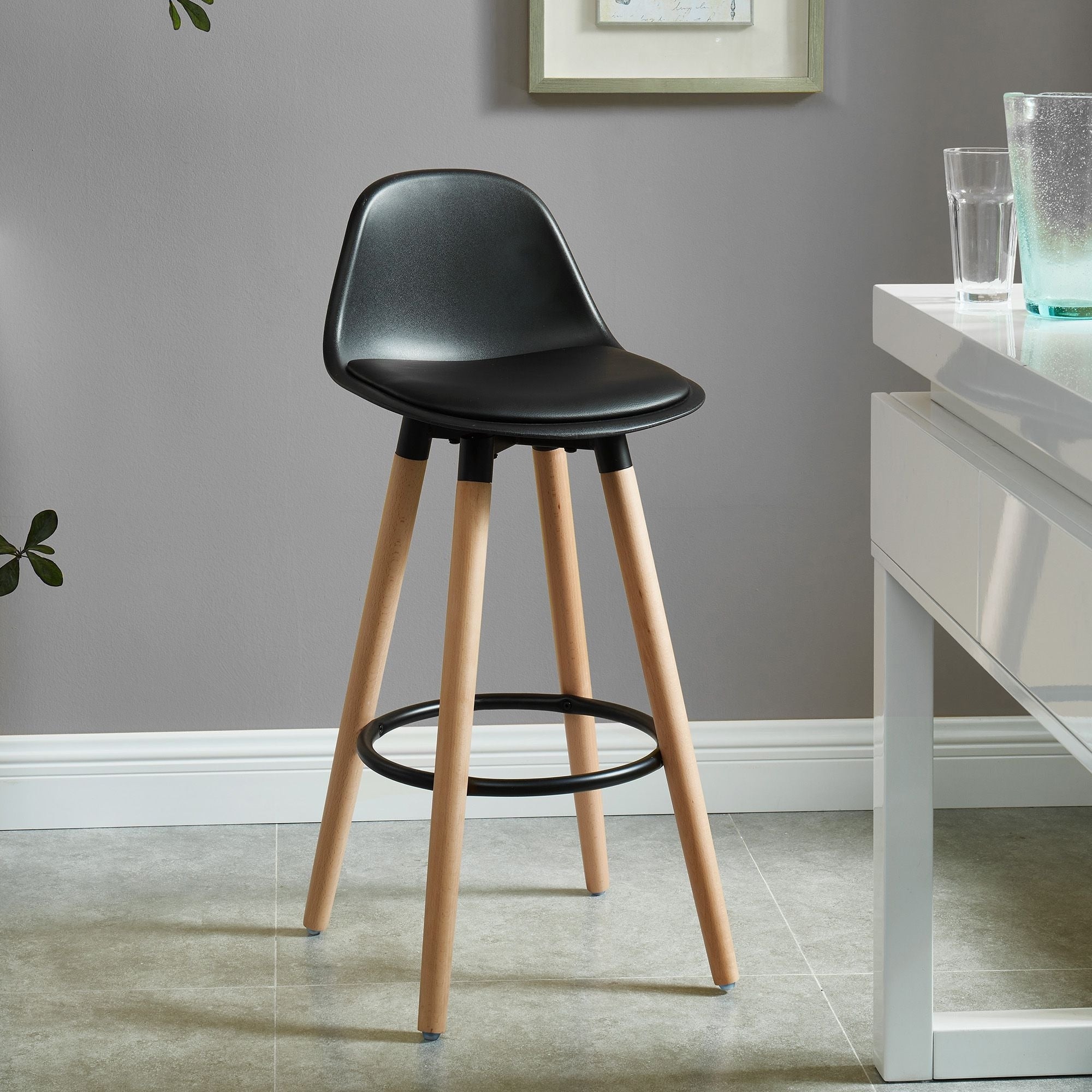 Diablo 26" Counter Stool Black and Natural (Set of 2)